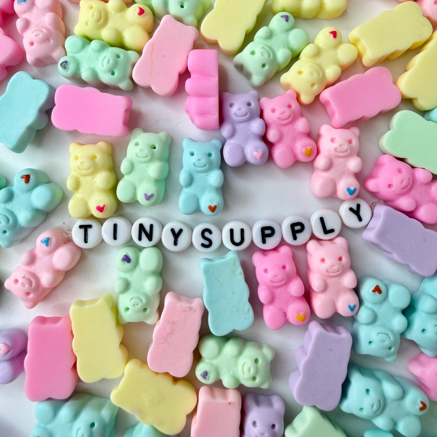 Marshmallow Gummy Bear Flatback Charm NO EYE PIN (10mm x 17mm)