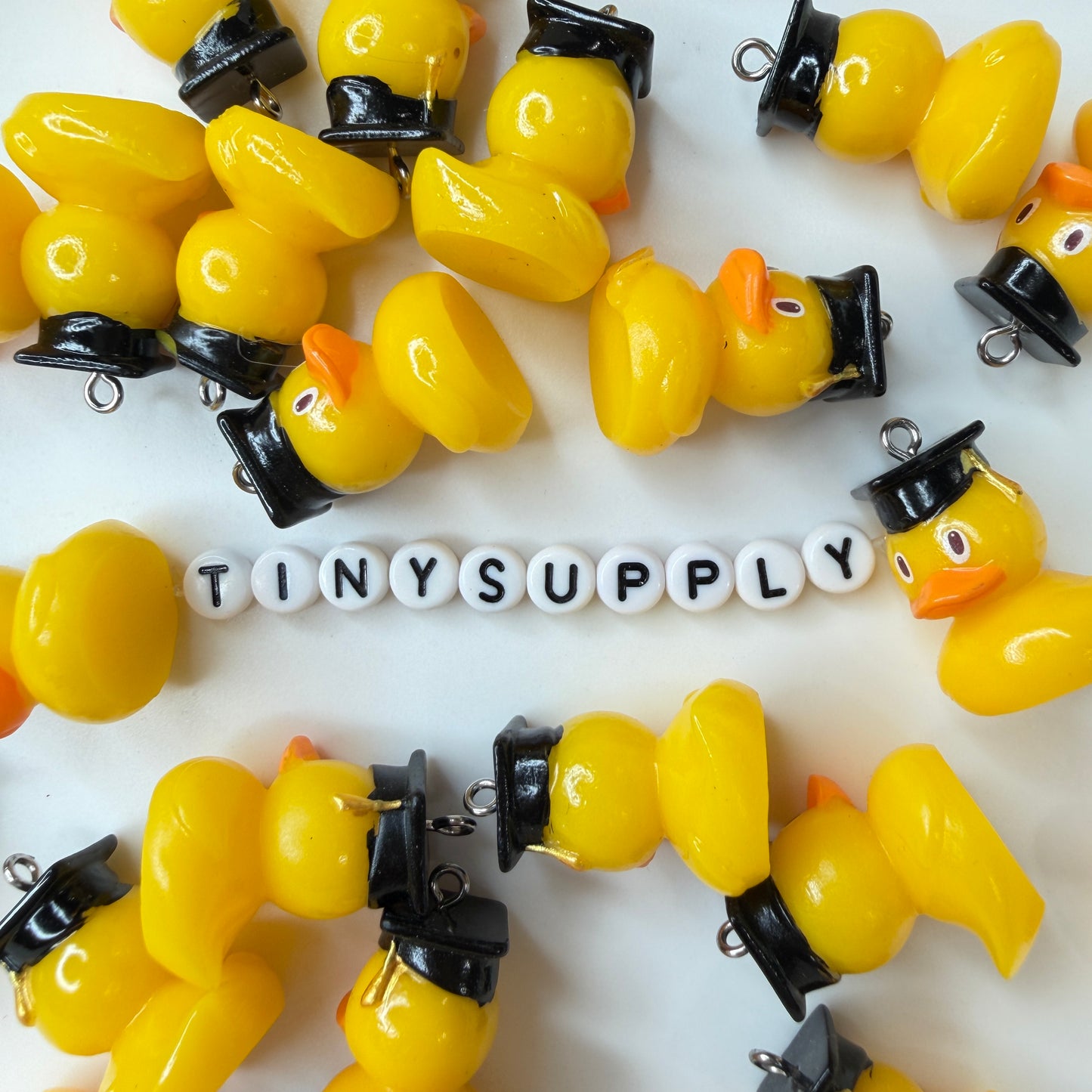 Graduation Yellow Duck Ducky Charms with eyepin (29MM x 19.5MM)
