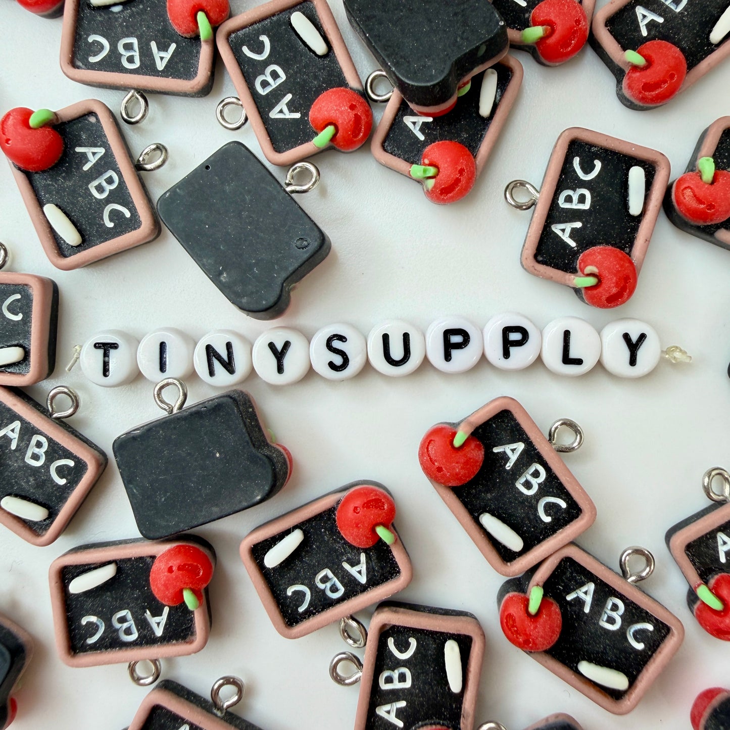 1.9cm x 1.8cm ABC Chalkboard, School Themed Charms