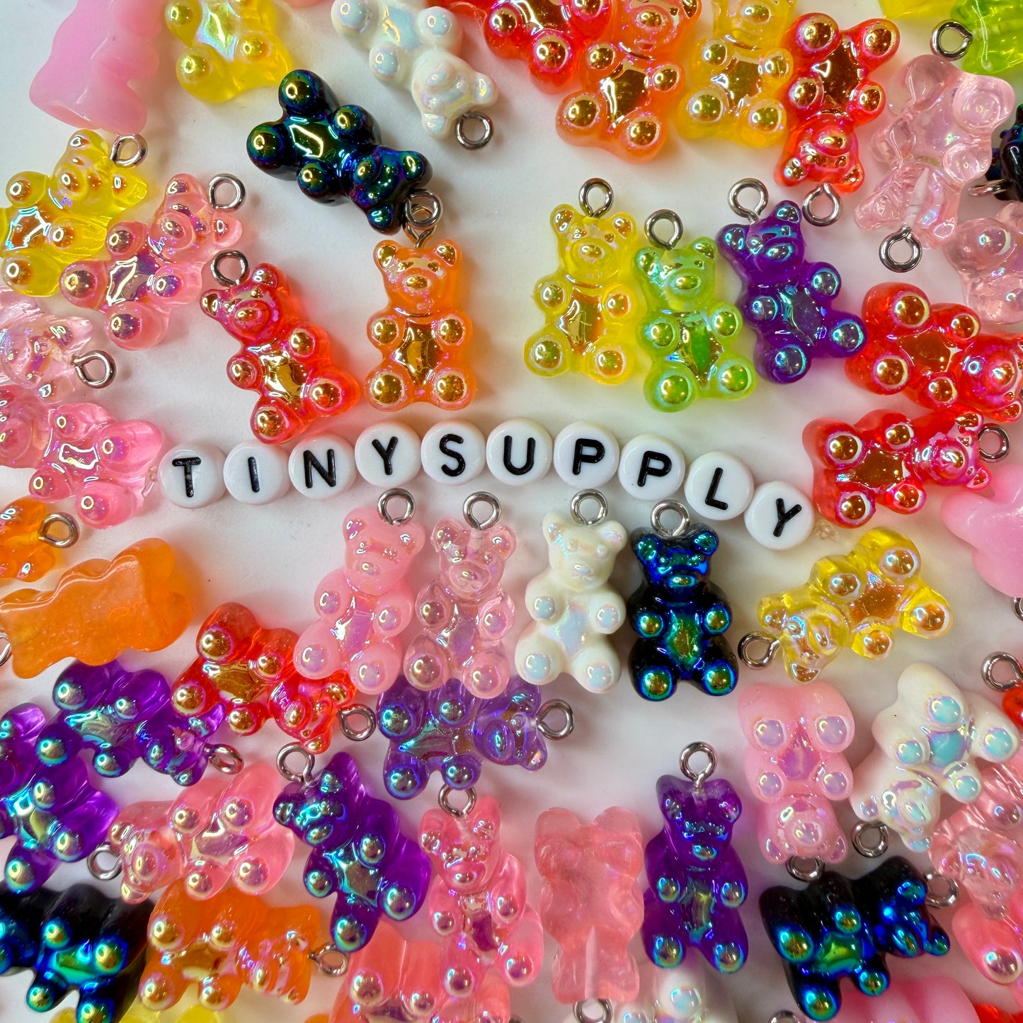 AB Solid Colored Gummy Bear Charms (10mm x 17mm)