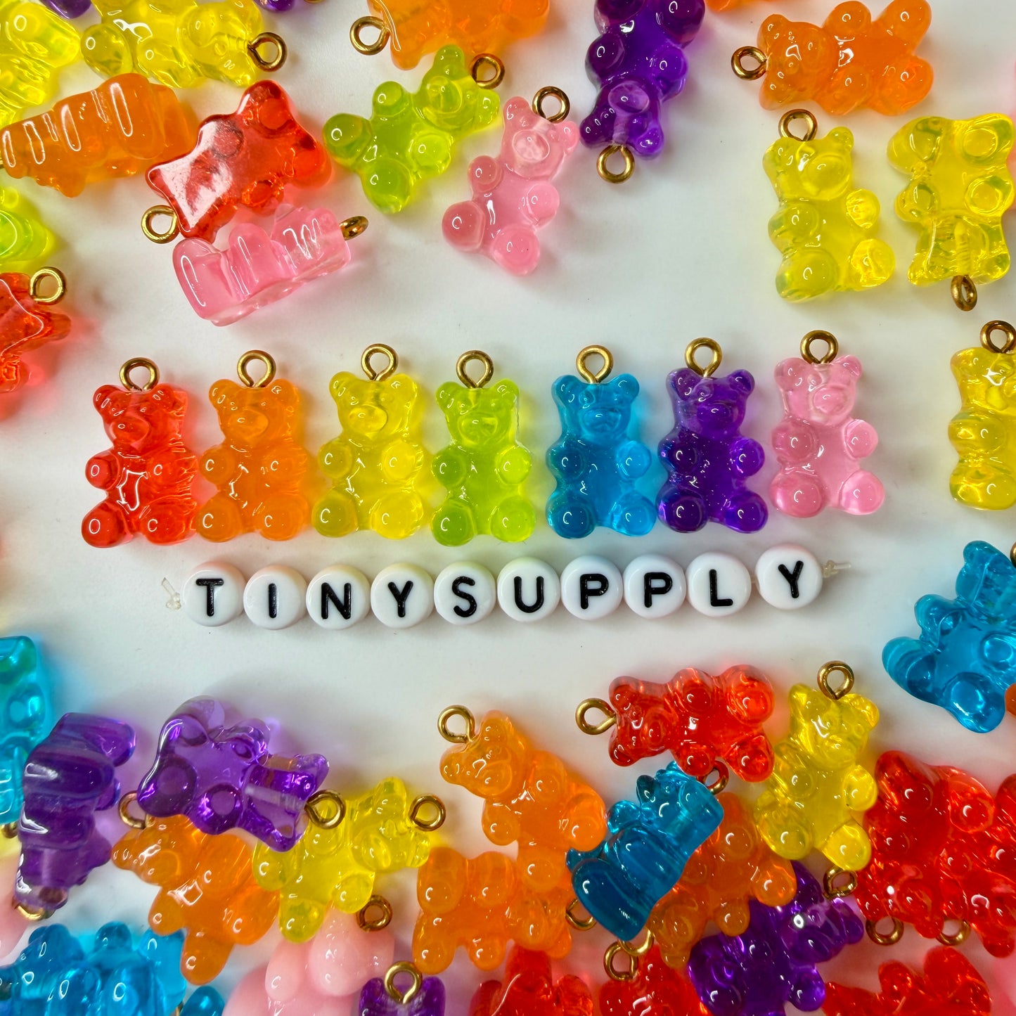 Colorful Gummy Bear Charm with Eye Pin (10mm x 16mm)