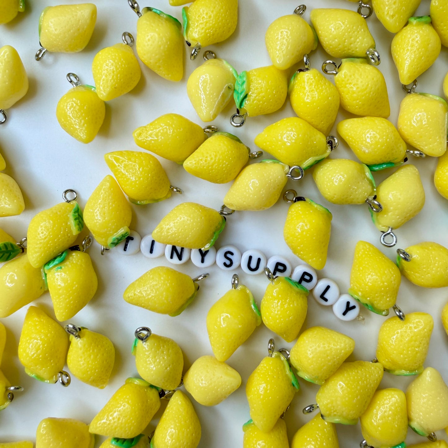 Resin Yellow Lemon Charm (20mm x 12mm x 12mm)