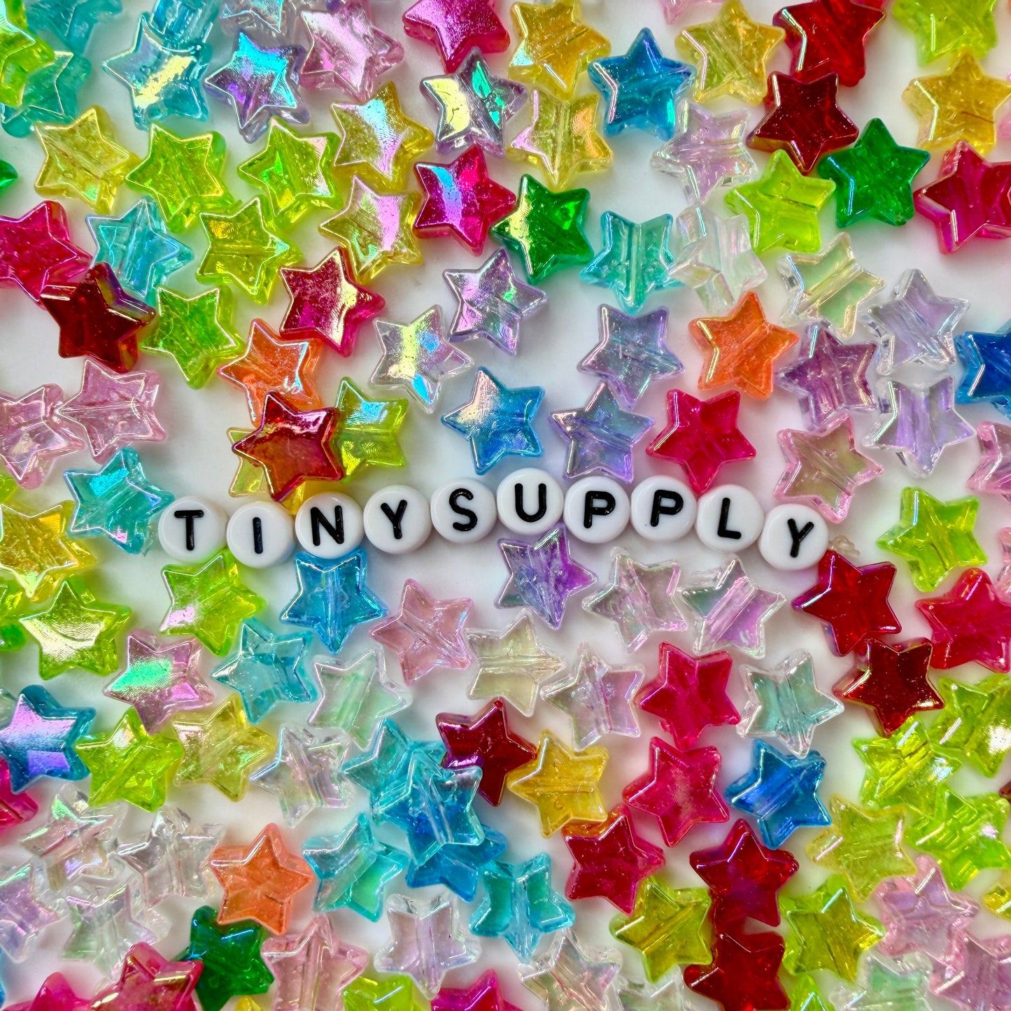10MM AB Mixed Color Transparent Acrylic Star Spacer Beads