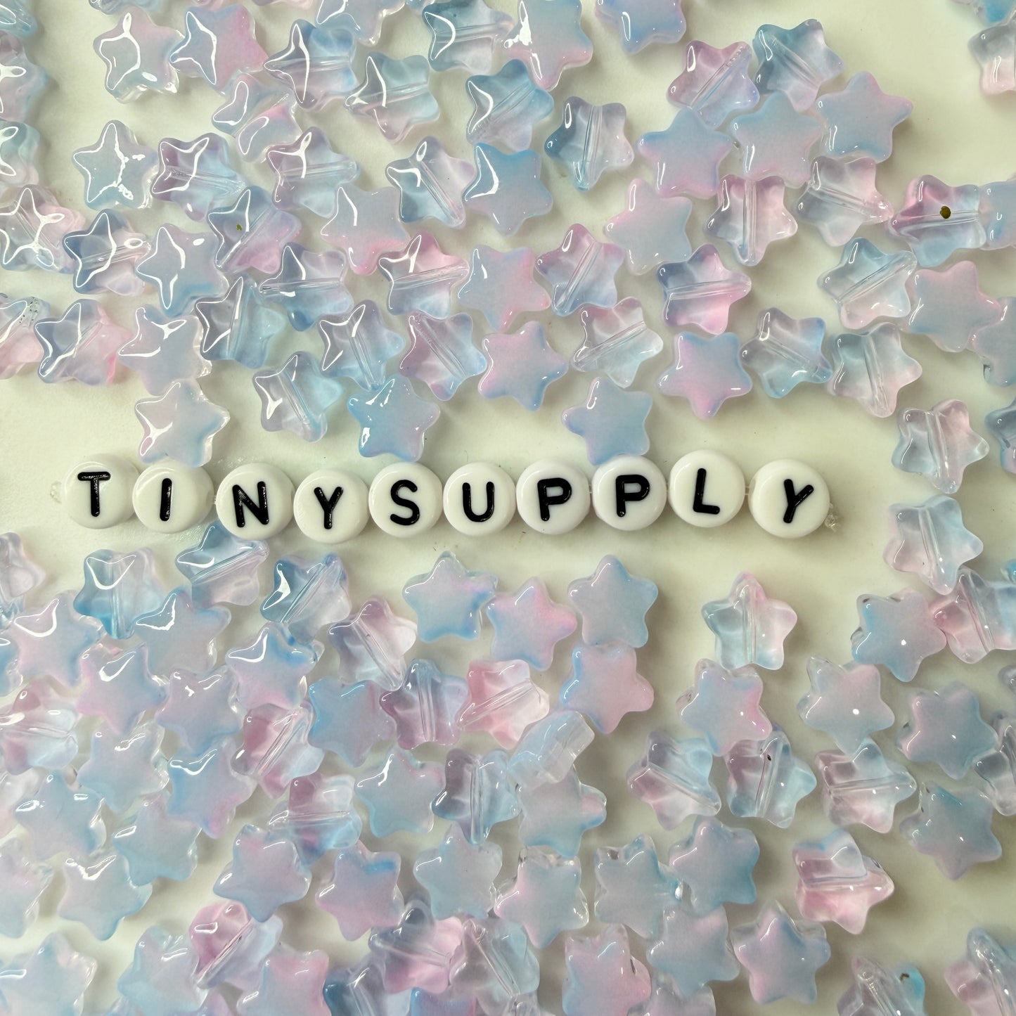 8.5MM Transparent Purple Mix Colored Glass Star Beads A01