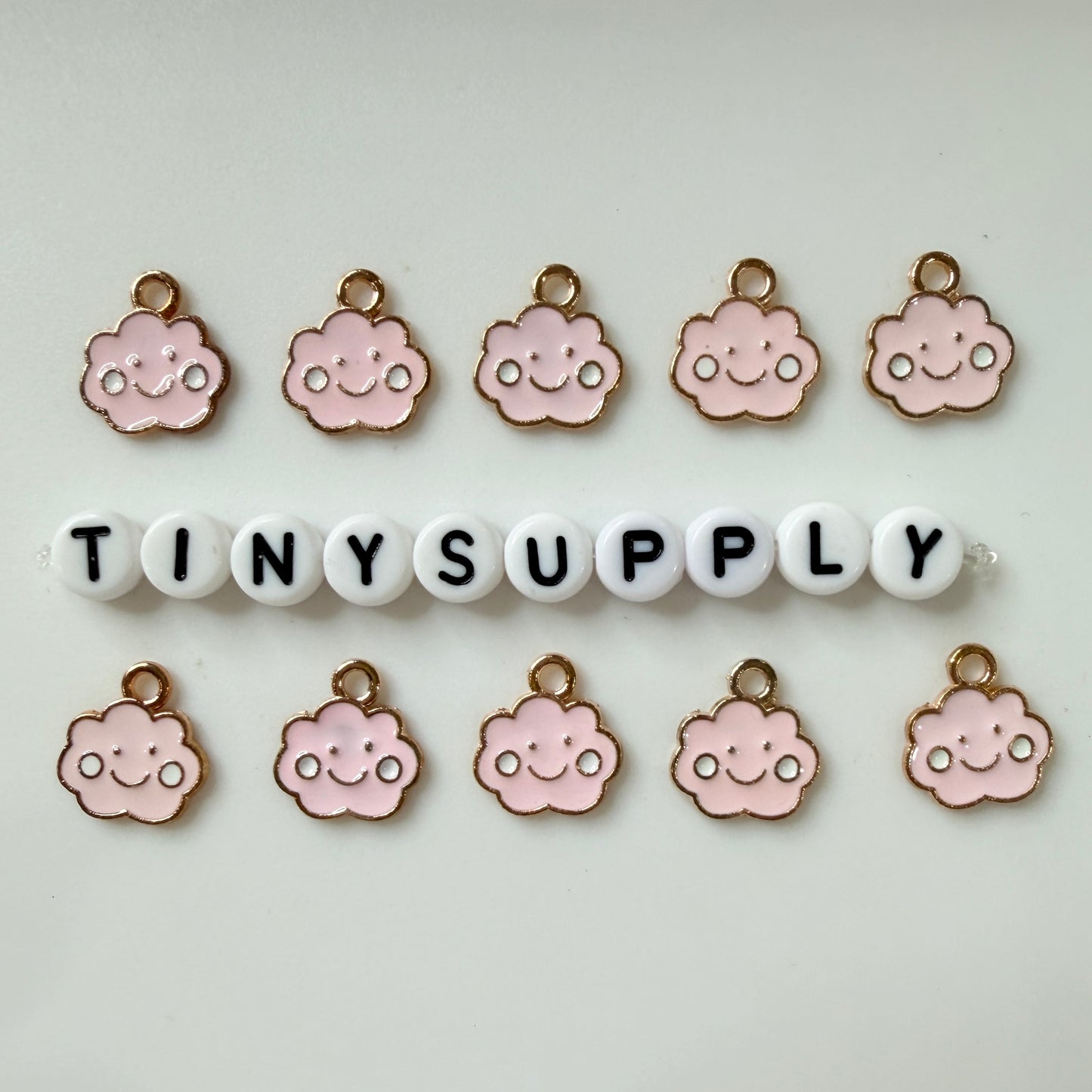 Happy Cloud Enamel Zinc Alloy Charm (13mm x 12mm, Hole: 1.9mm)