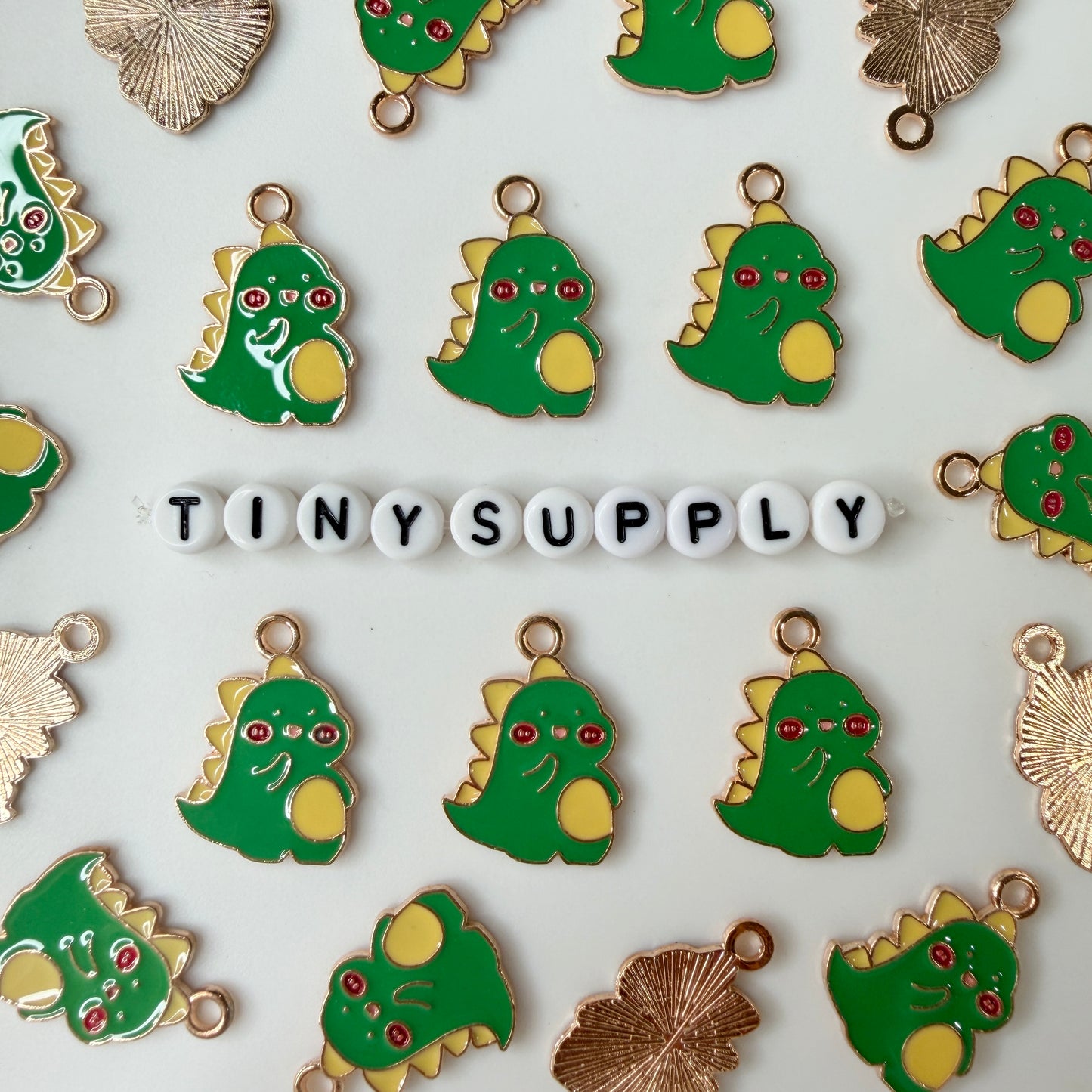 Green Dinosaur Enamel Zinc Alloy Charm (24mm x 17mm)