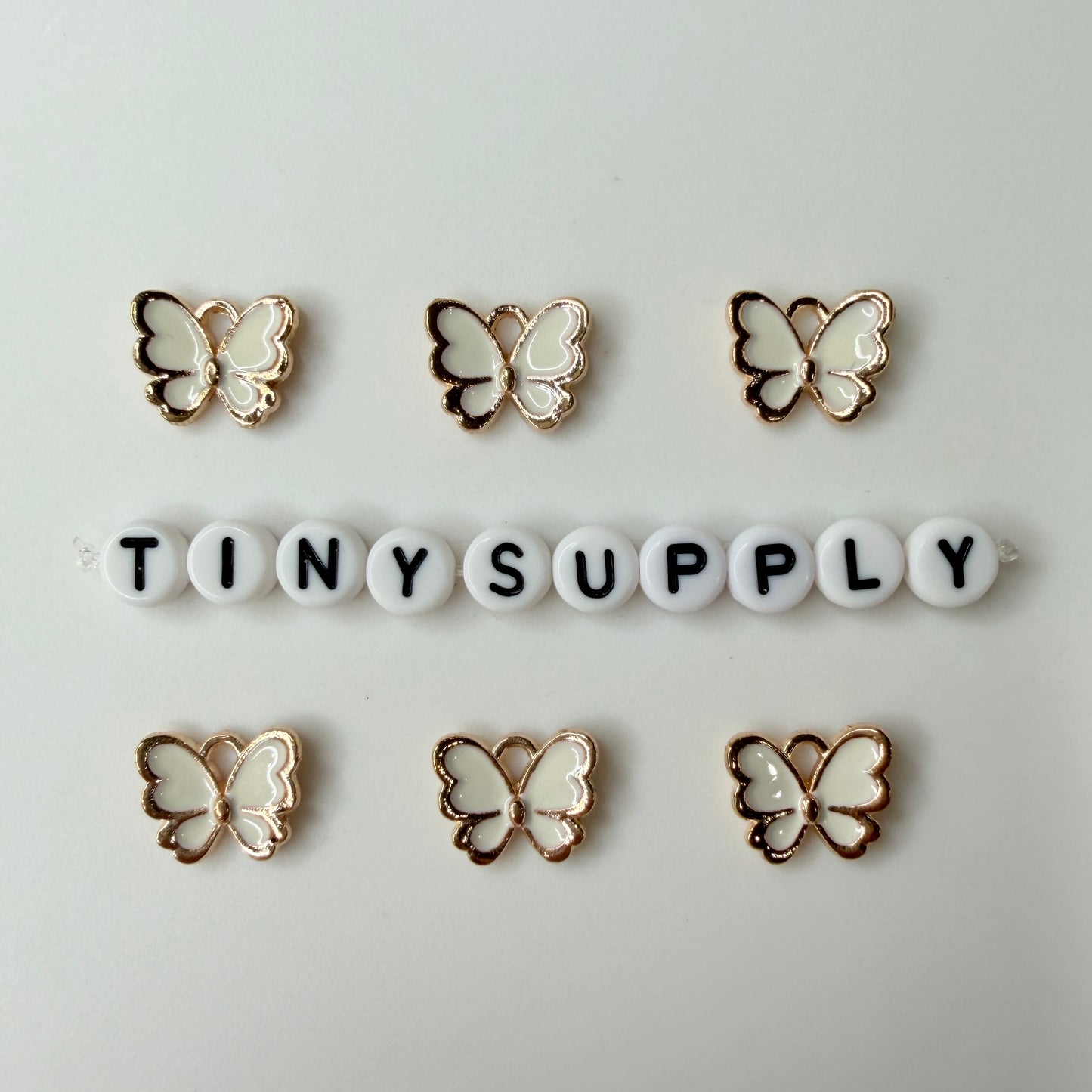 Enamel Butterfly Oil Drop Style Pendant Charm (14mm x 16mm)