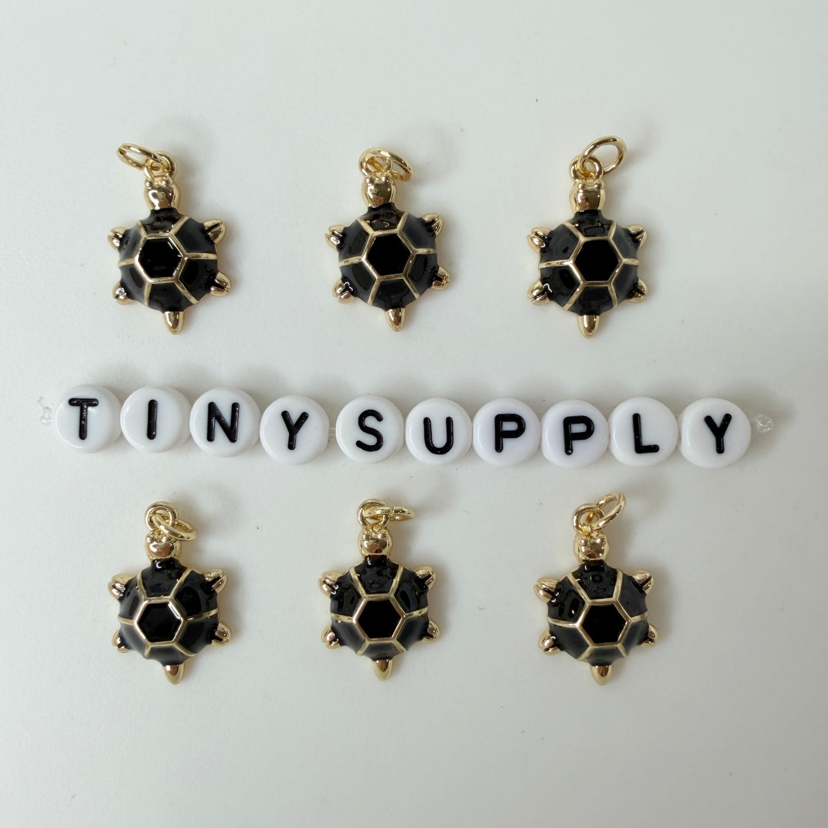 19MM Gold Plated Turtle Charm with Colored Enamel Shell