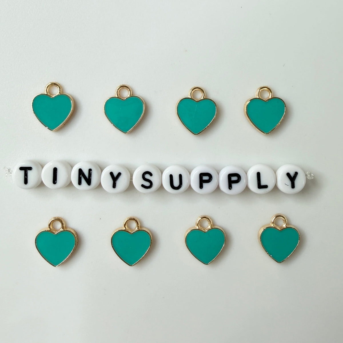 12MM Gold Plated Enamel Heart Charms (Multiple Colors)