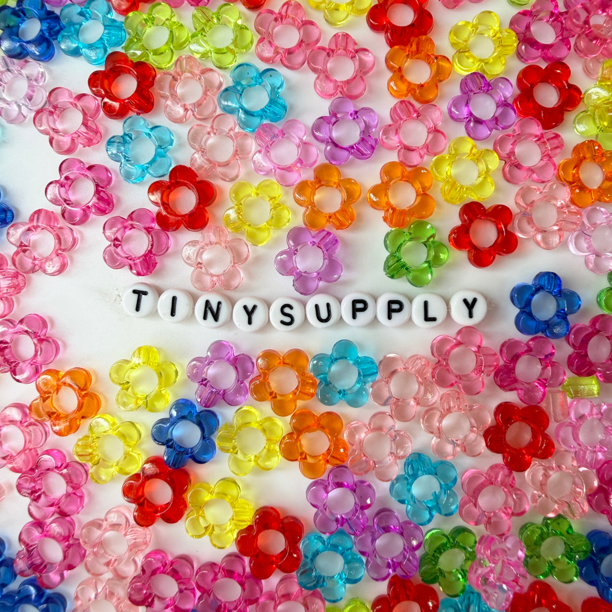 13MM Mixed Color Translucent Flower Themed Acrylic Bead