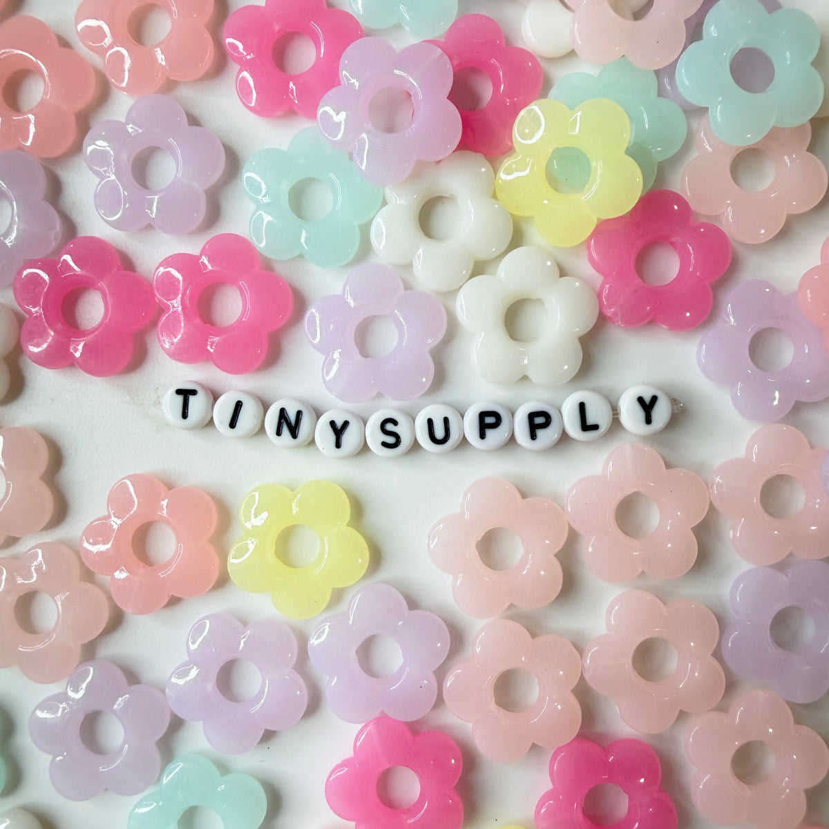 20MM Mixed Pastel Jelly Color Acrylic Flower Bead
