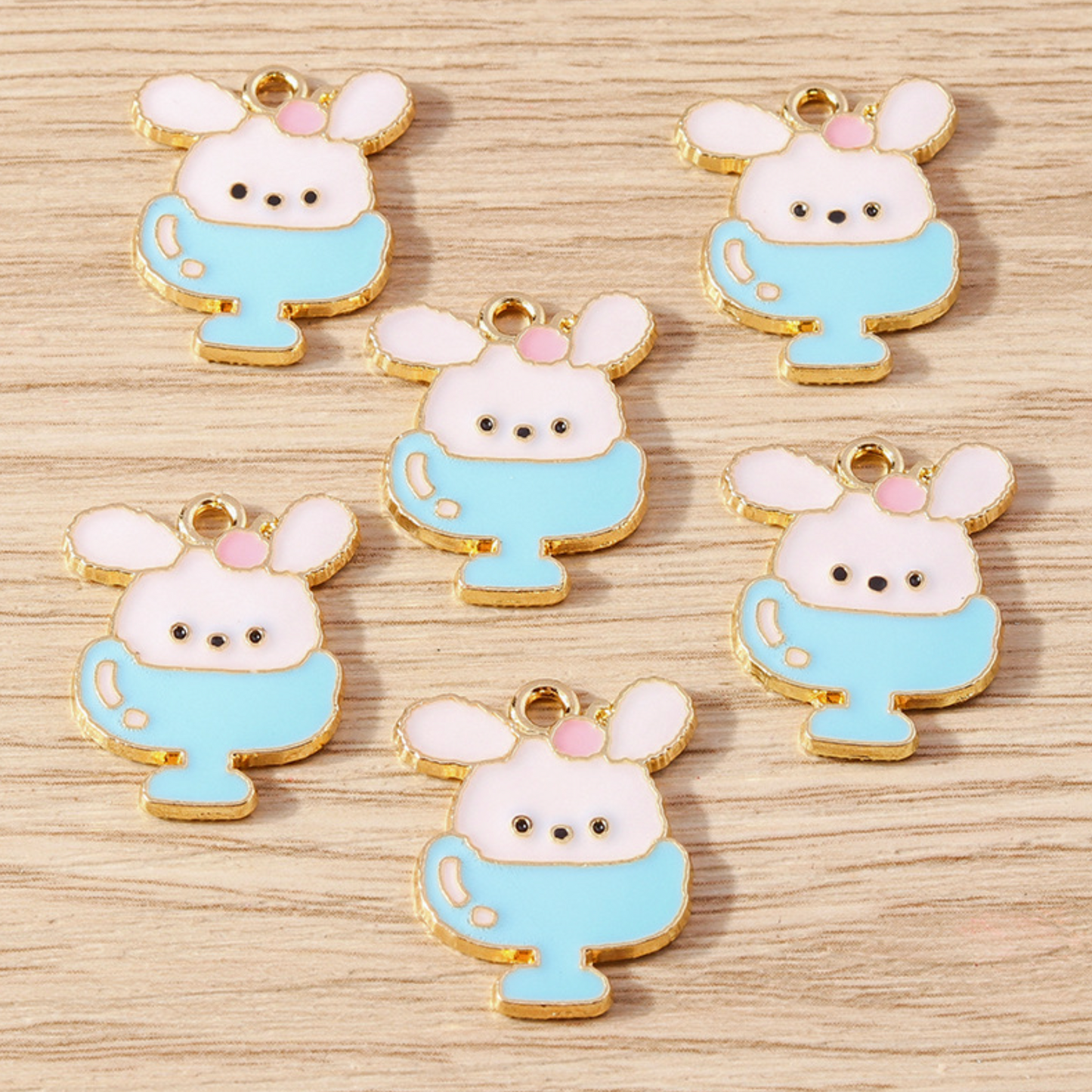 22MM Sundae Bunny Themed Enamel Charm