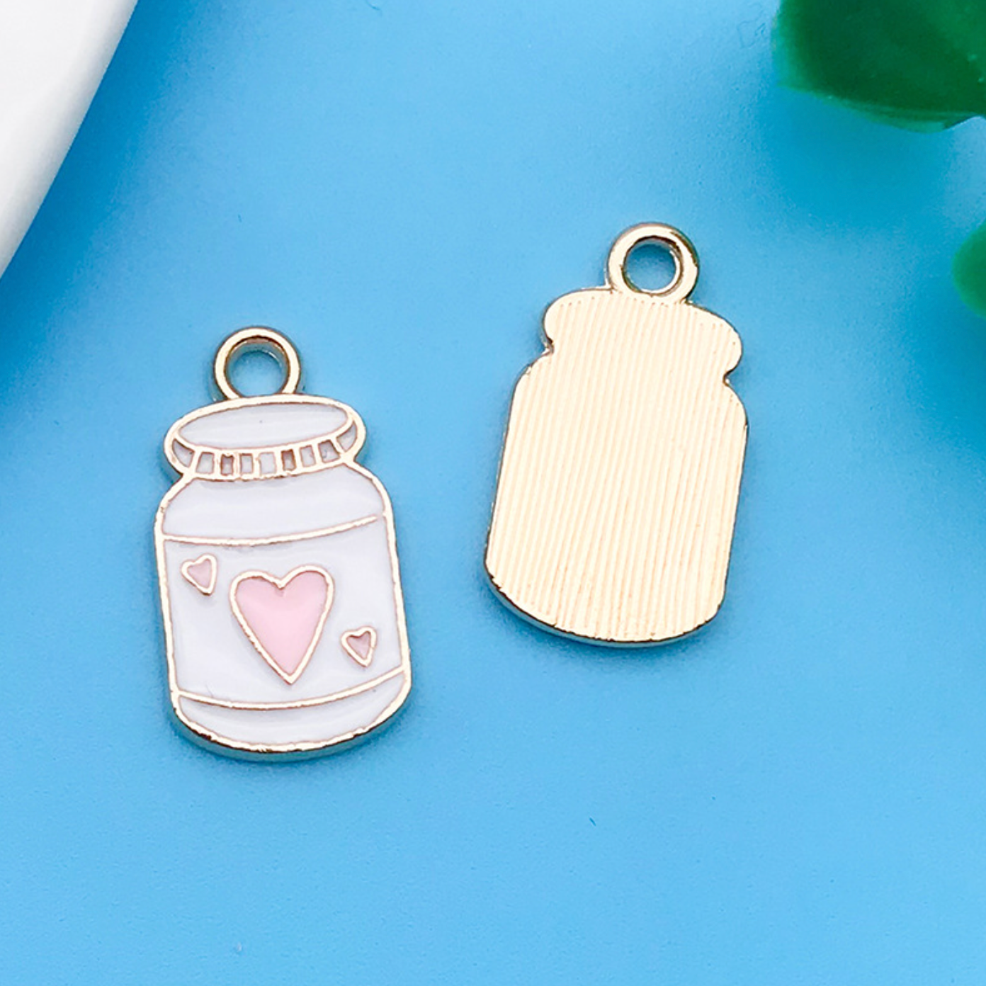 Drink with heart Oil Drop Style Pendant Charm (9x17mm)