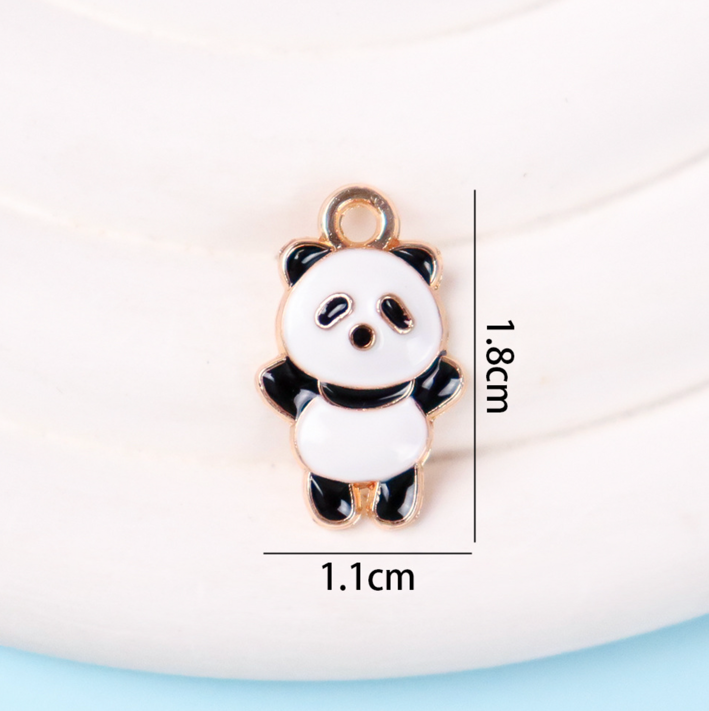Alloy Enamel Cute Panda Charms (10 x 18mm)