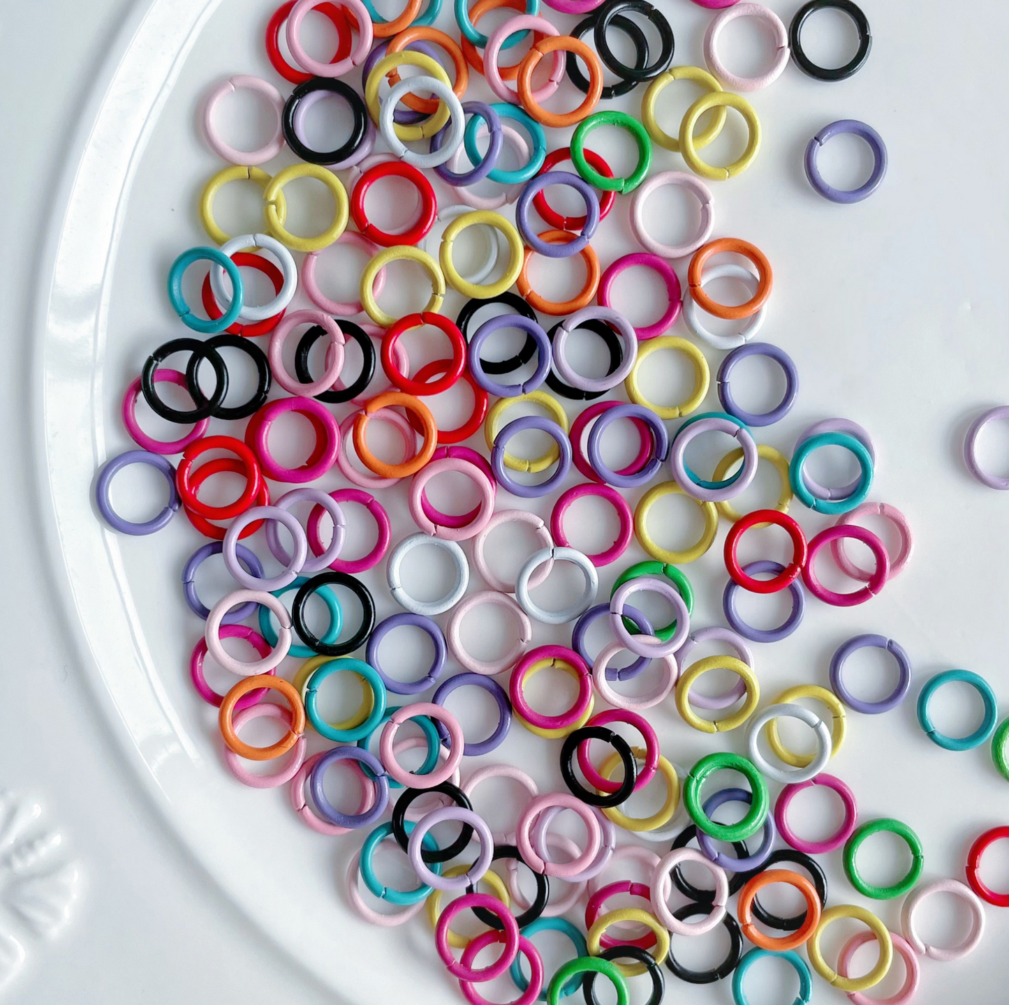 8MM Pastel Macaron or Solid Color Iron Painted Jump Rings