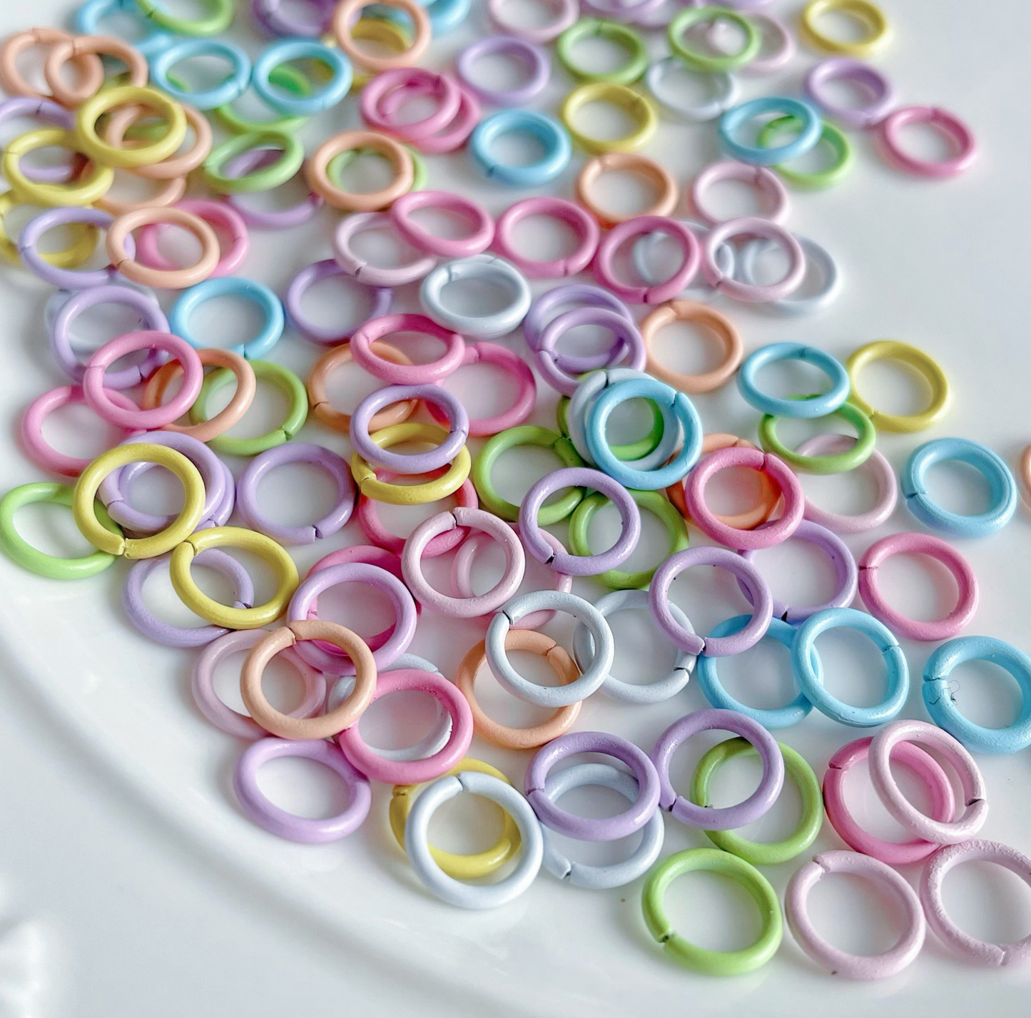 8MM Pastel Macaron or Solid Color Iron Painted Jump Rings