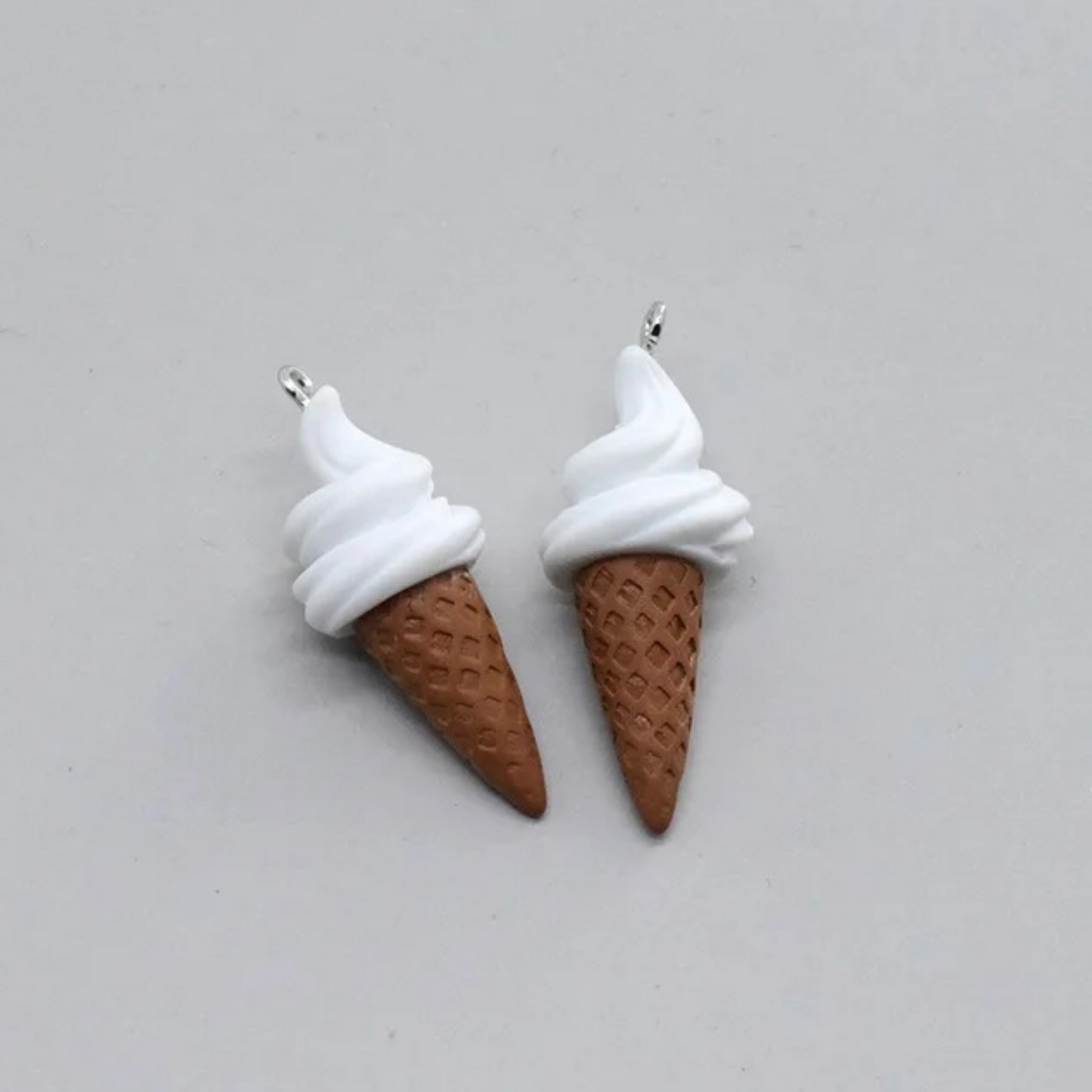 4CM Swirly Ice Cream Cone, Food Themed Charms