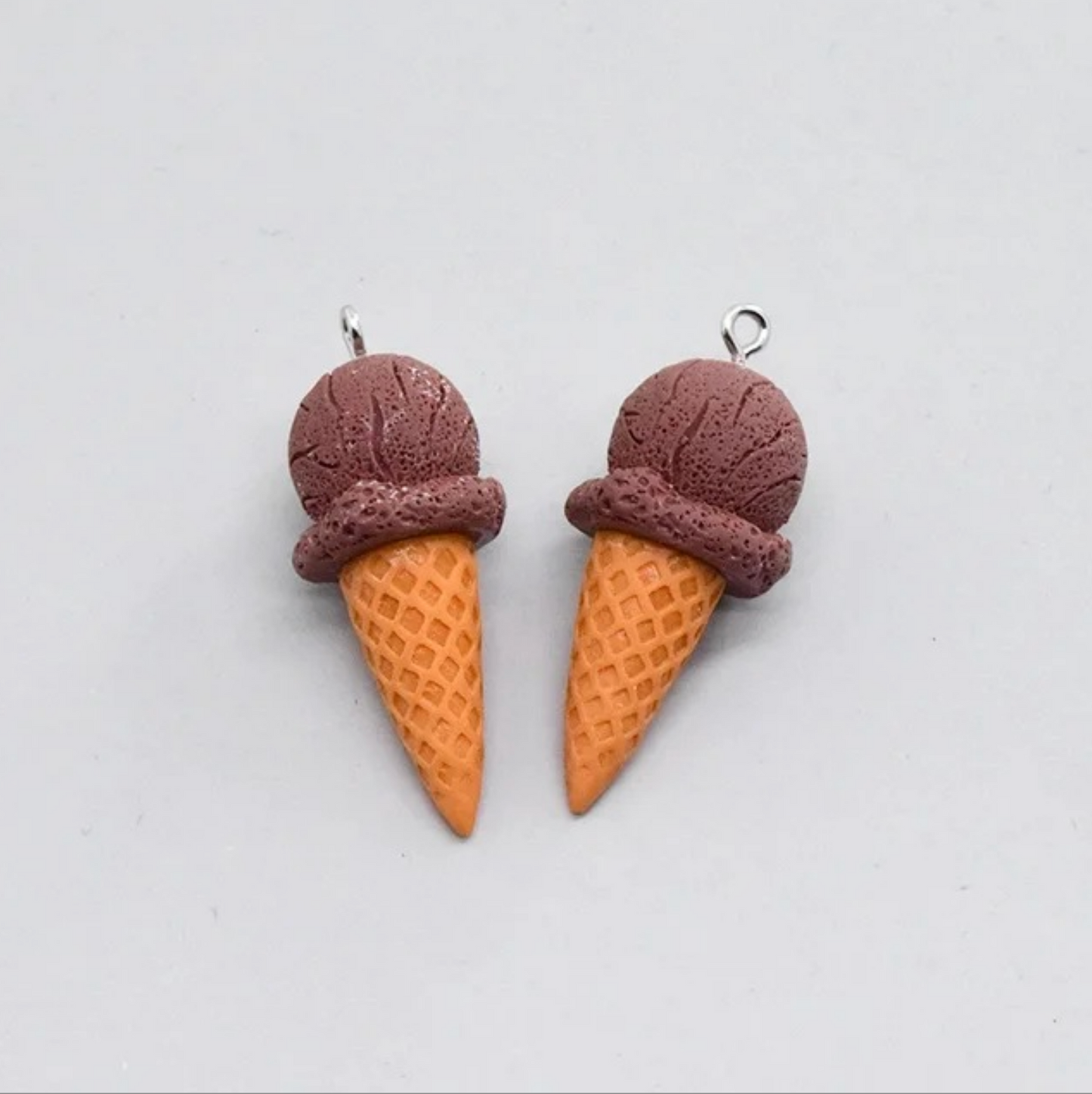 4CM Swirly Ice Cream Cone, Food Themed Charms