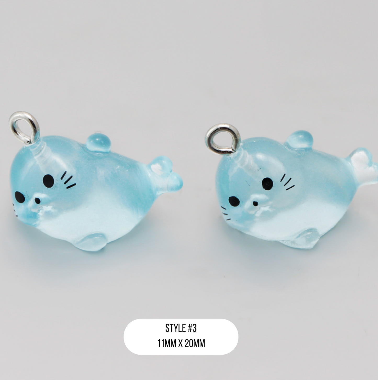 Cute Translucent Blue Seals, Lazy Seal Charms (Multiple Styles)