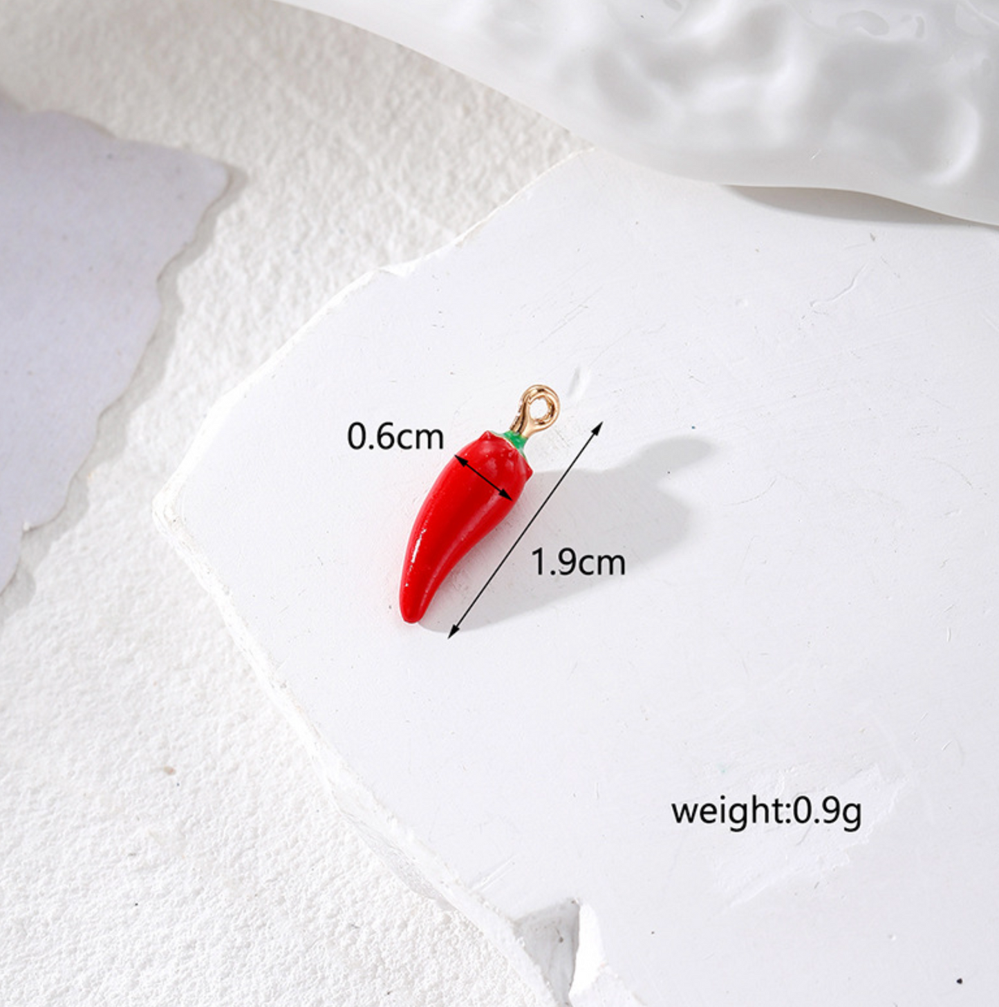 Hot Chili Pepper Themed Enamel Charm (1.9cm x 0.5cm)