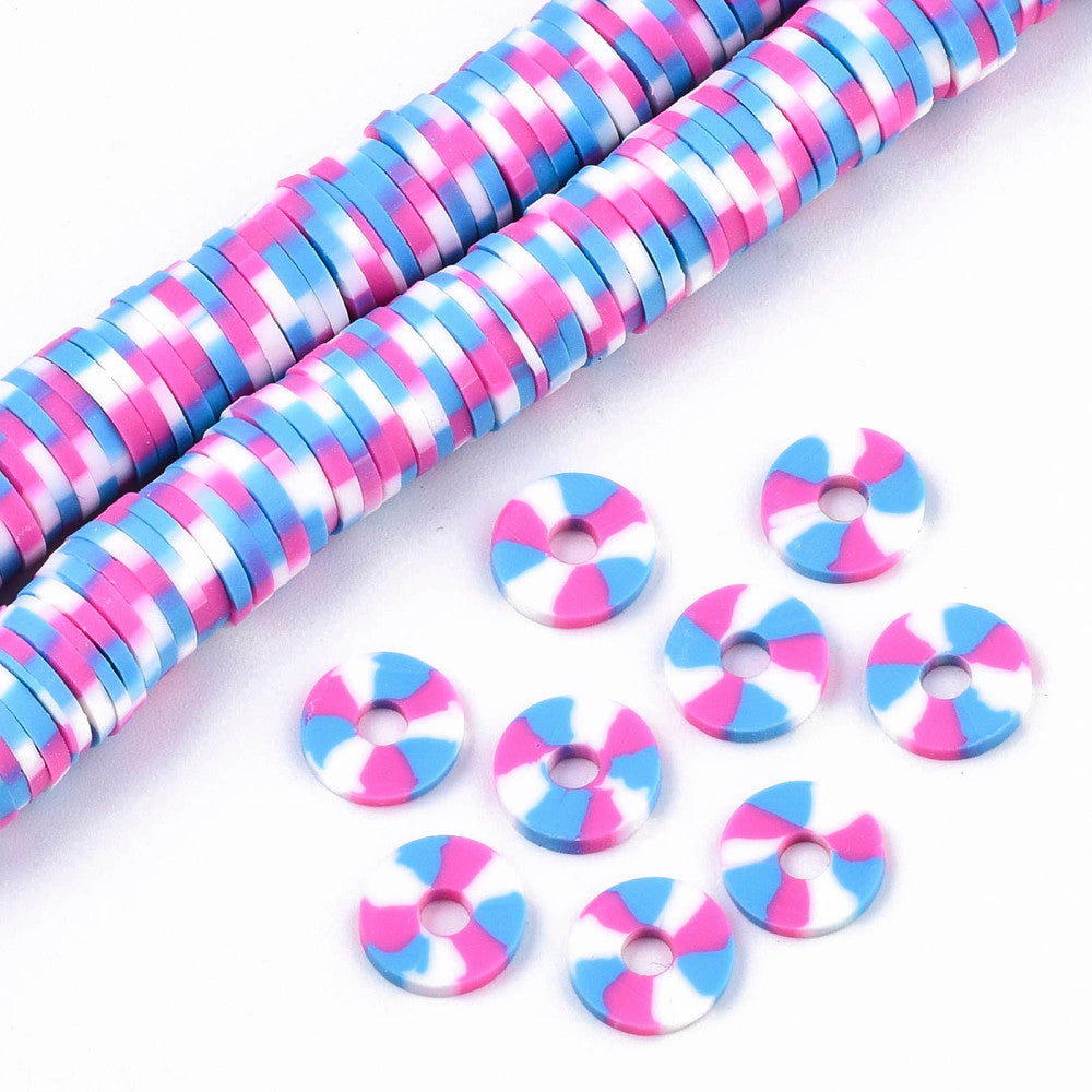 8MM Orchid Polymer Clay Heishi Bead Strands (380-400pcs per strand)