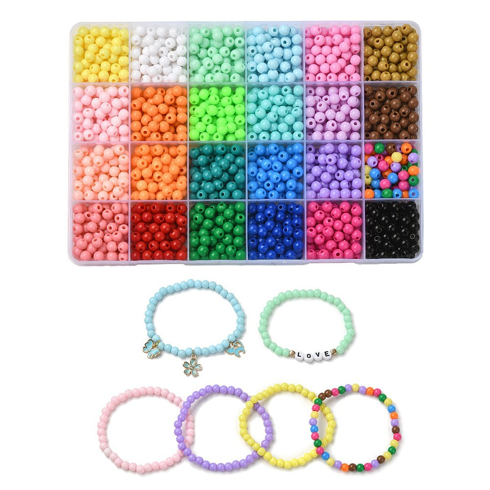 6MM Rainbow Acrylic Round Bead Set, Kit