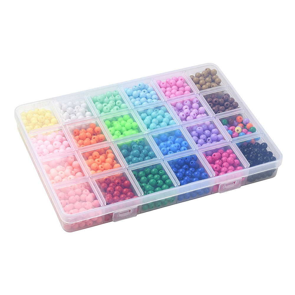 6MM Rainbow Acrylic Round Bead Set, Kit