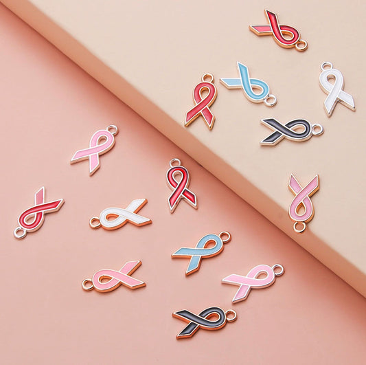 Cancer Awareness Ribbon Charm (20.5mm x 10mm)