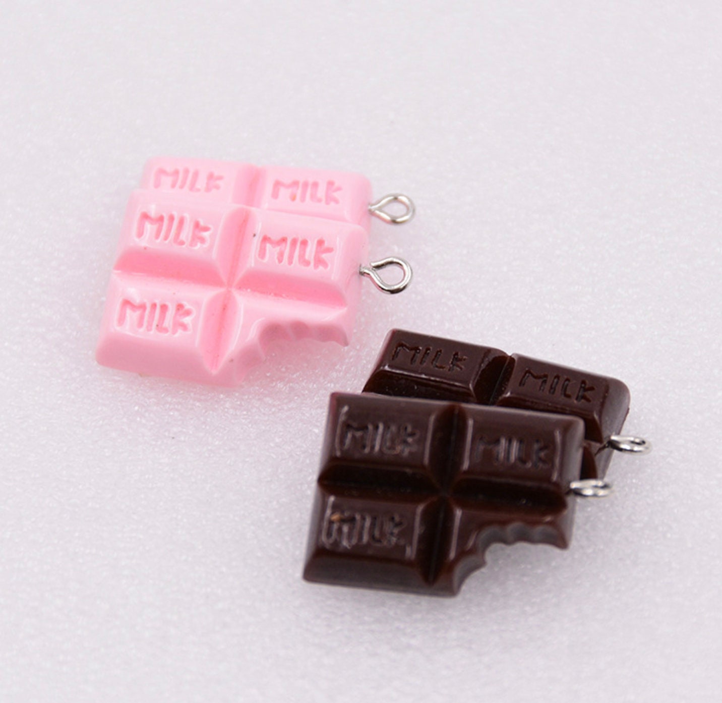 Pink/Brown Chocolate Bar Charm (25mm x 19mm)