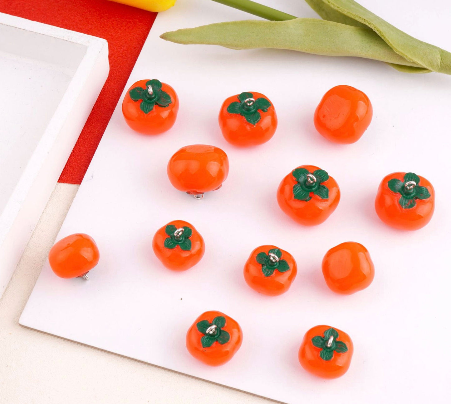 Small Persimmon Charm Style Pendant (17MM)