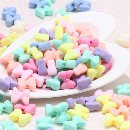 19MM Matte Pastel Bow Acrylic Spacer Beads