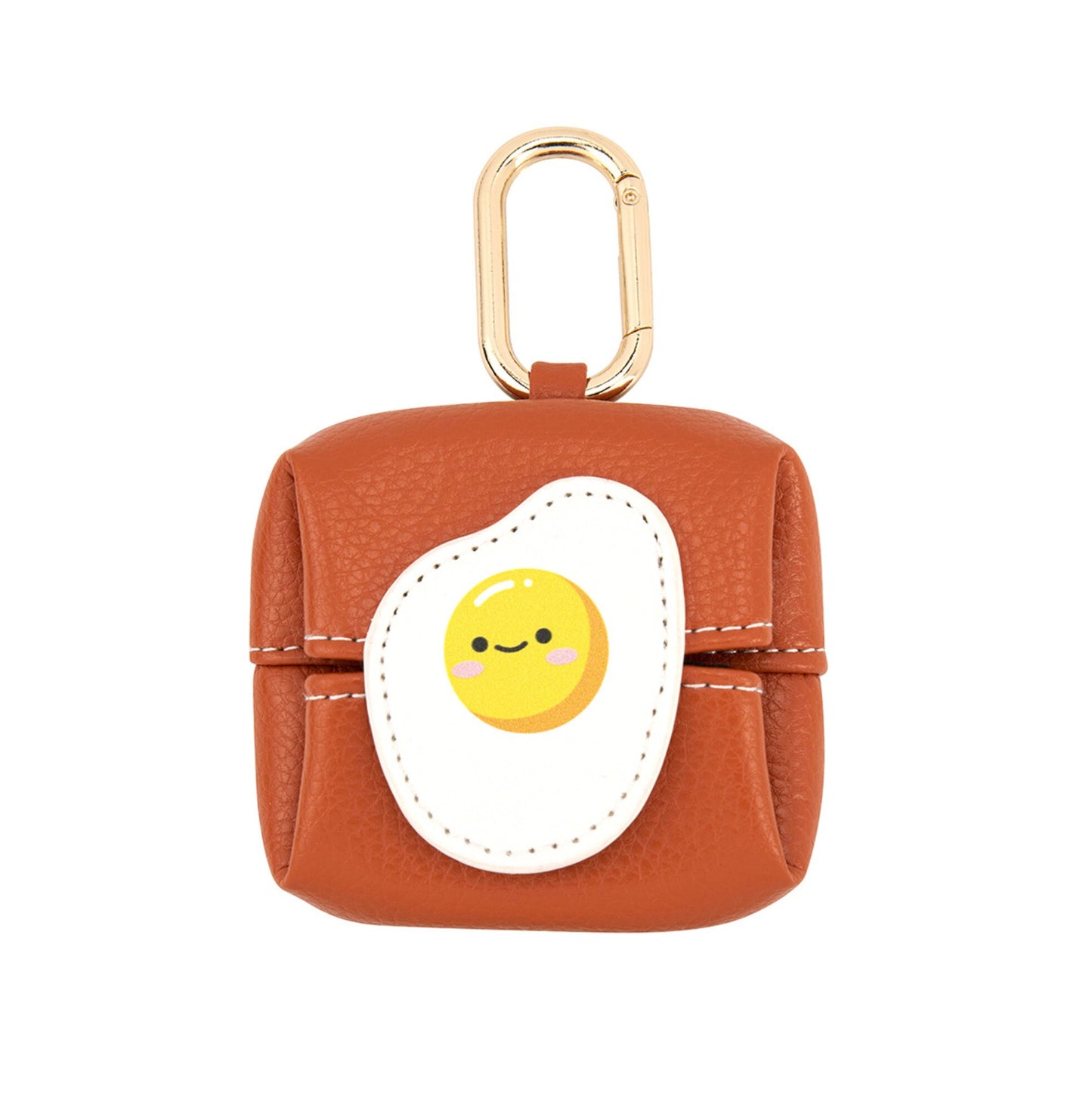 Cute Food Themed AirTag, Small Accessory Bag with Clasp (Egg, Bread, Lemon, Carrot, Strawberry, Pineapple, Avocado)