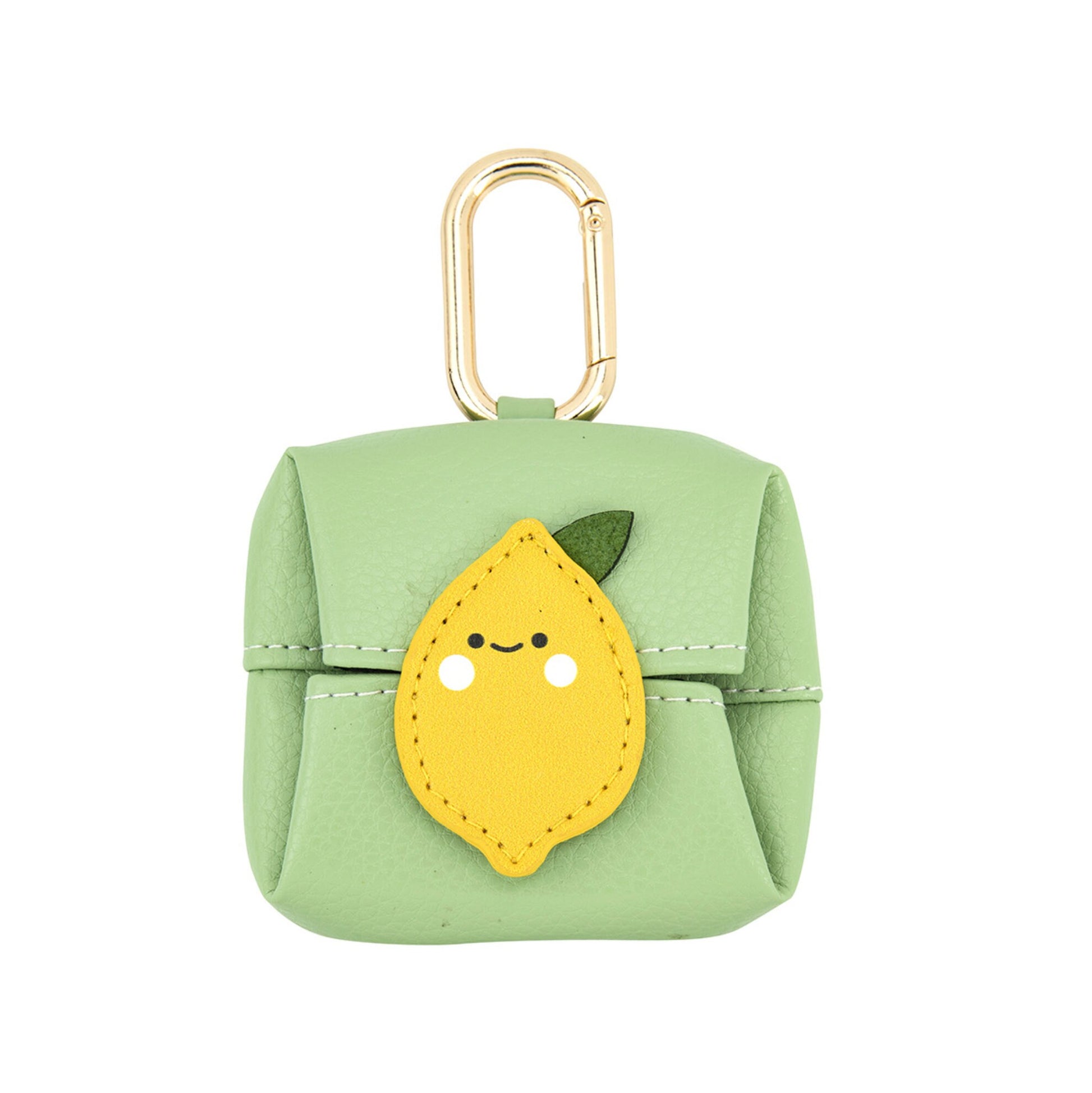 Cute Food Themed AirTag, Small Accessory Bag with Clasp (Egg, Bread, Lemon, Carrot, Strawberry, Pineapple, Avocado)
