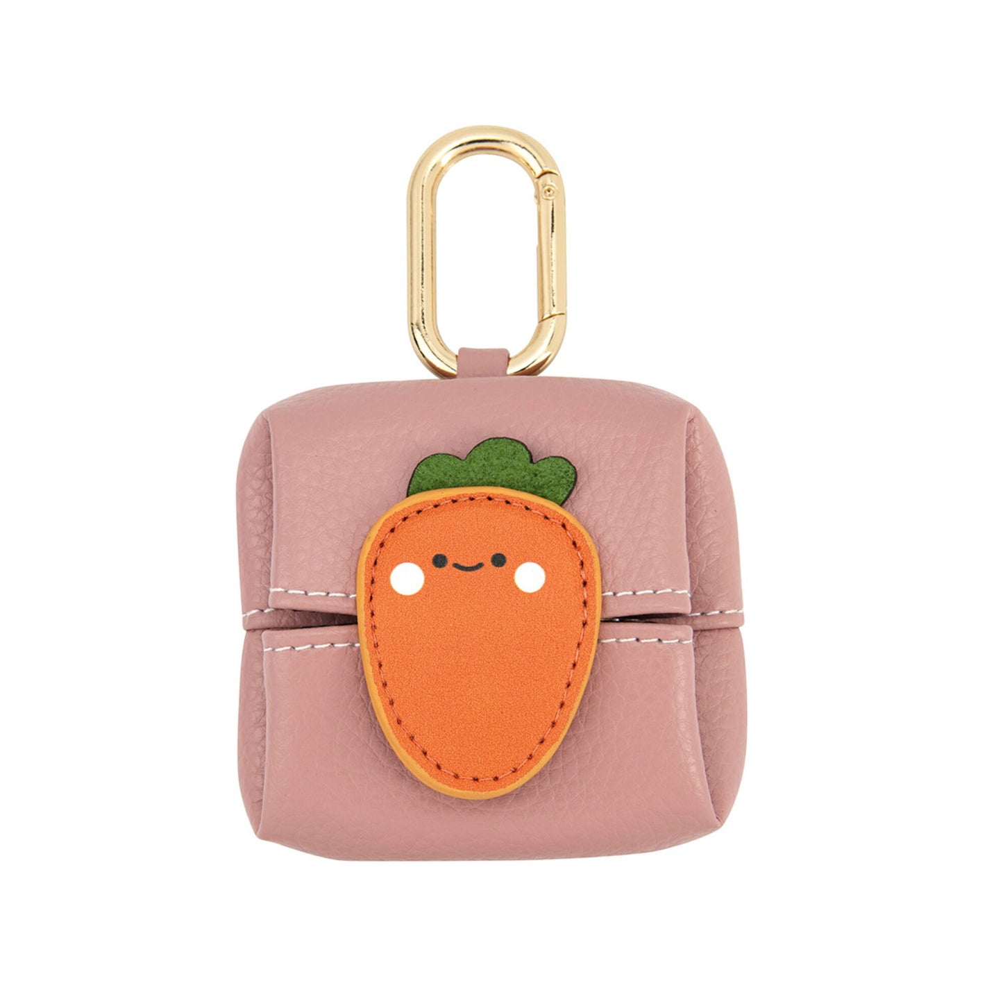 Cute Food Themed AirTag, Small Accessory Bag with Clasp (Egg, Bread, Lemon, Carrot, Strawberry, Pineapple, Avocado)