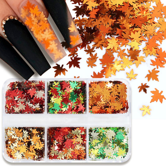6 Color Autumn Leaf Glitter Flake Set (4MM/6MM)
