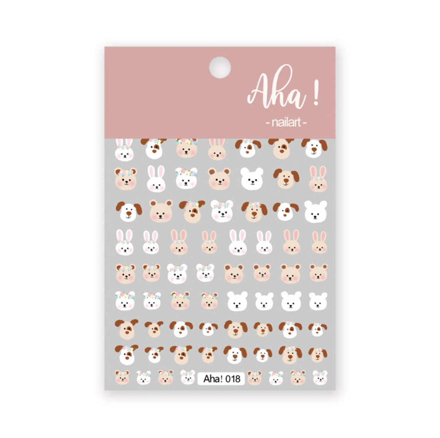 Dogs with Flower Crowns 2D Nail Art Stickers (aha 018)