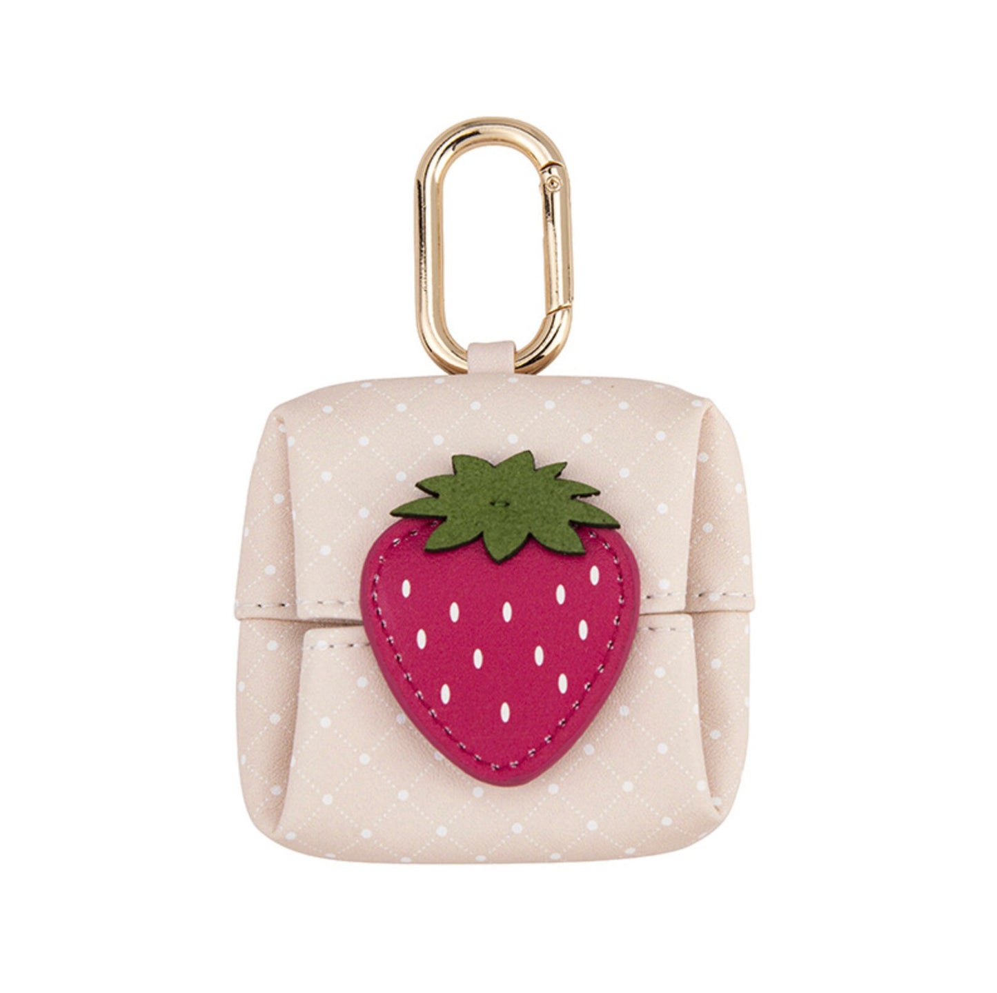 Cute Food Themed AirTag, Small Accessory Bag with Clasp (Egg, Bread, Lemon, Carrot, Strawberry, Pineapple, Avocado)