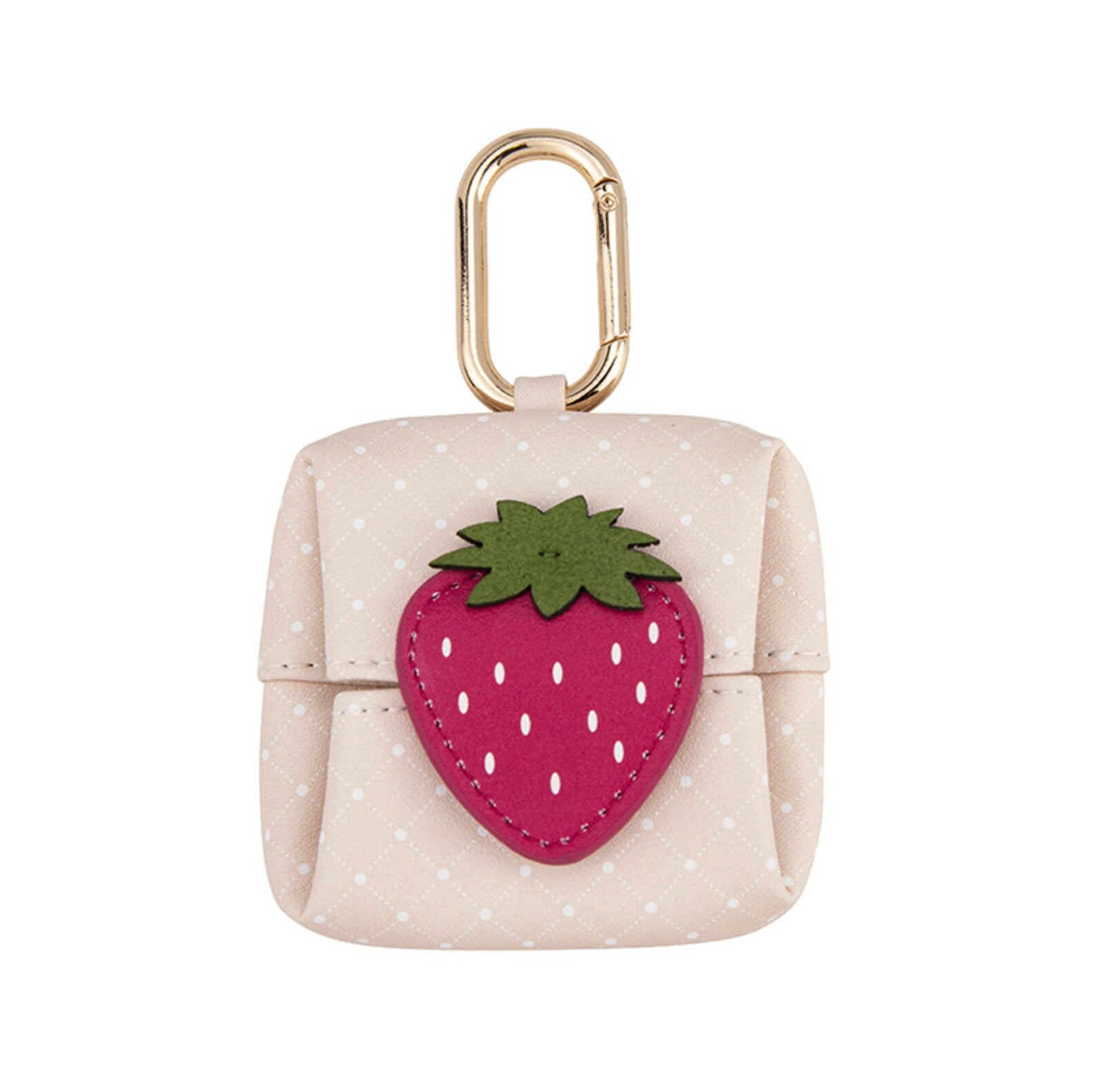 Cute Food Themed AirTag, Small Accessory Bag with Clasp (Egg, Bread, Lemon, Carrot, Strawberry, Pineapple, Avocado)