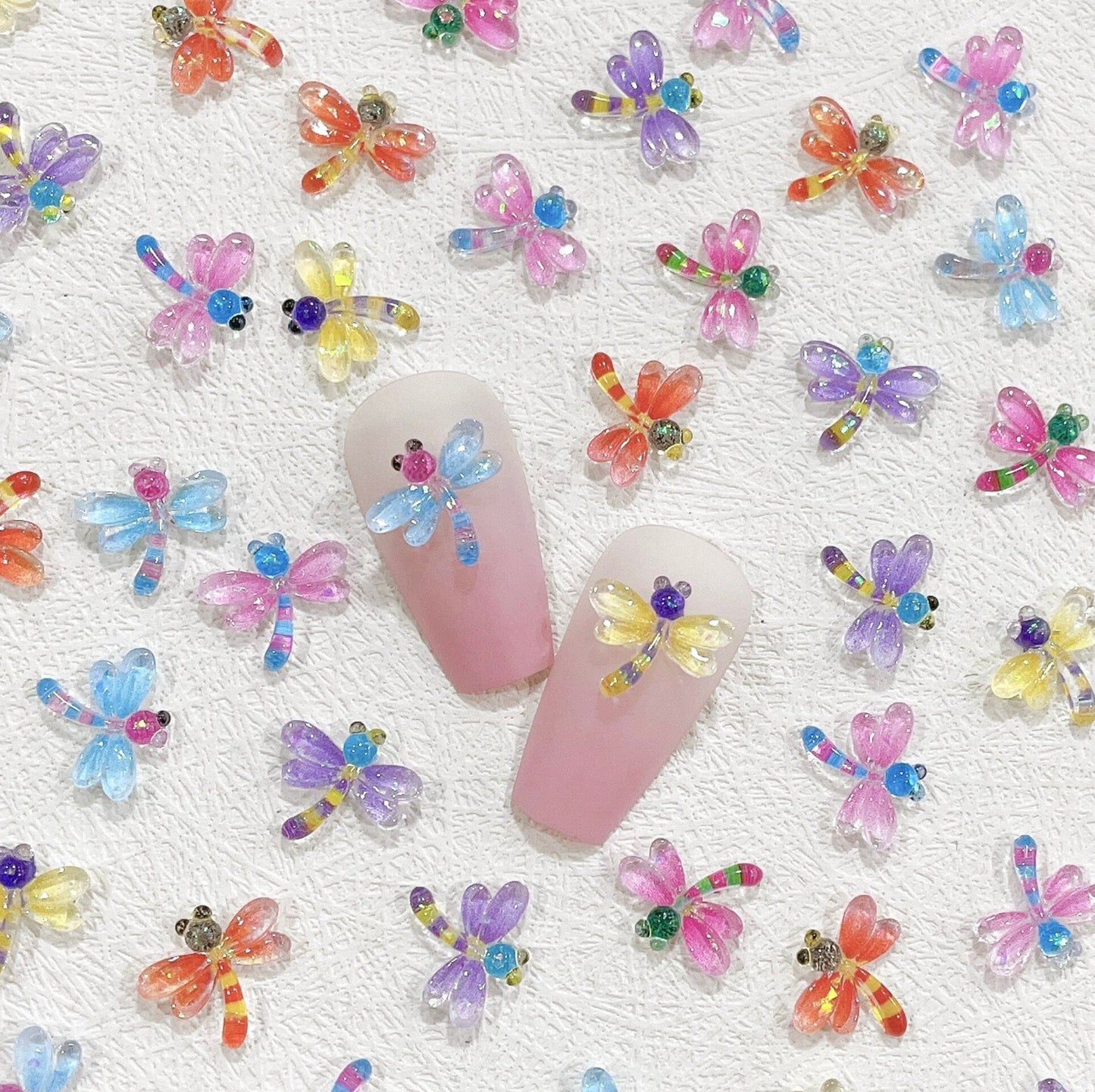 Cute Resin Dragonfly Themed 3D Nail Art Charms, Decoden, DIY Supplies, Mini Cabochon (12MM x 10.5MM)