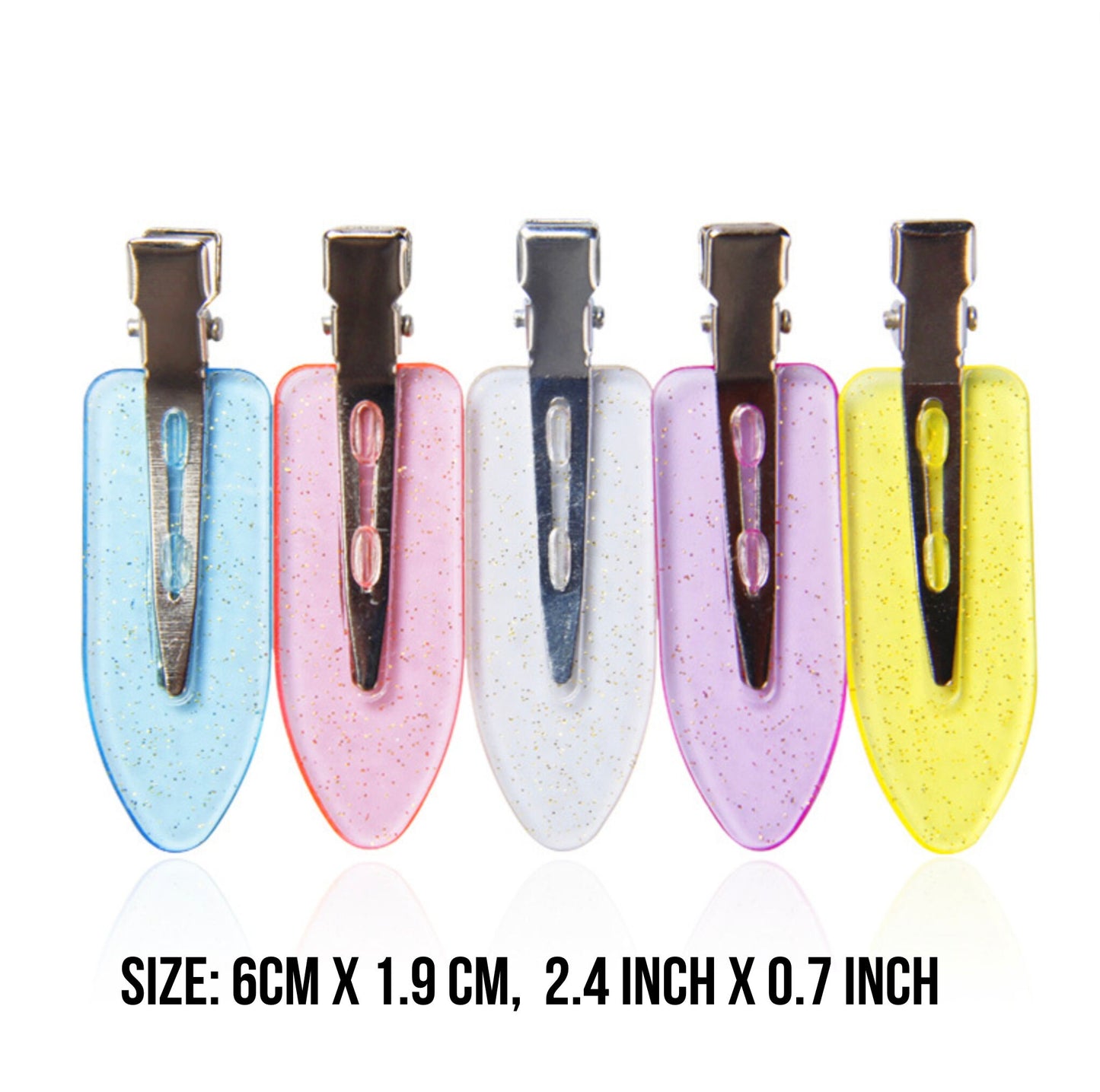 2.4 INCH Translucent Pastel No-Crease Blank Hair Clips for DIY Crafting, Decoden Hairclips