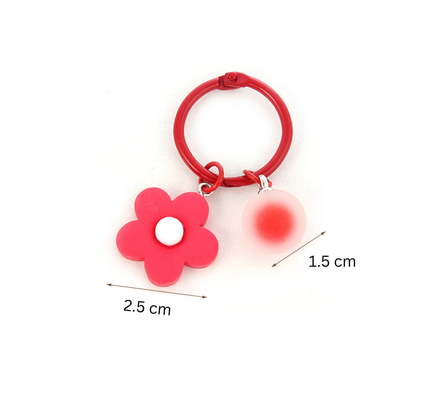 Cute Acrylic Flower and Bead Keychain, Key ring