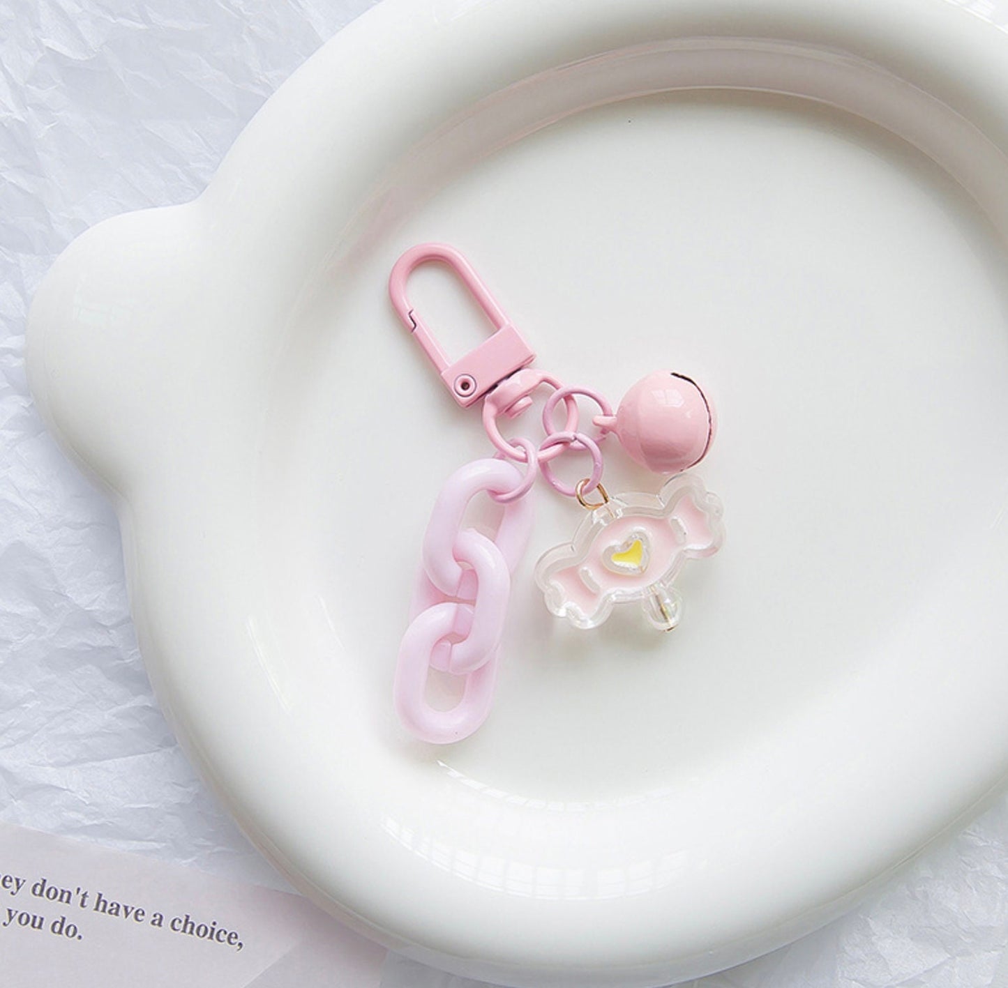 Cute Acrylic Beads Acrylic Chain Link, Fruit Themed Keychain, Key ring