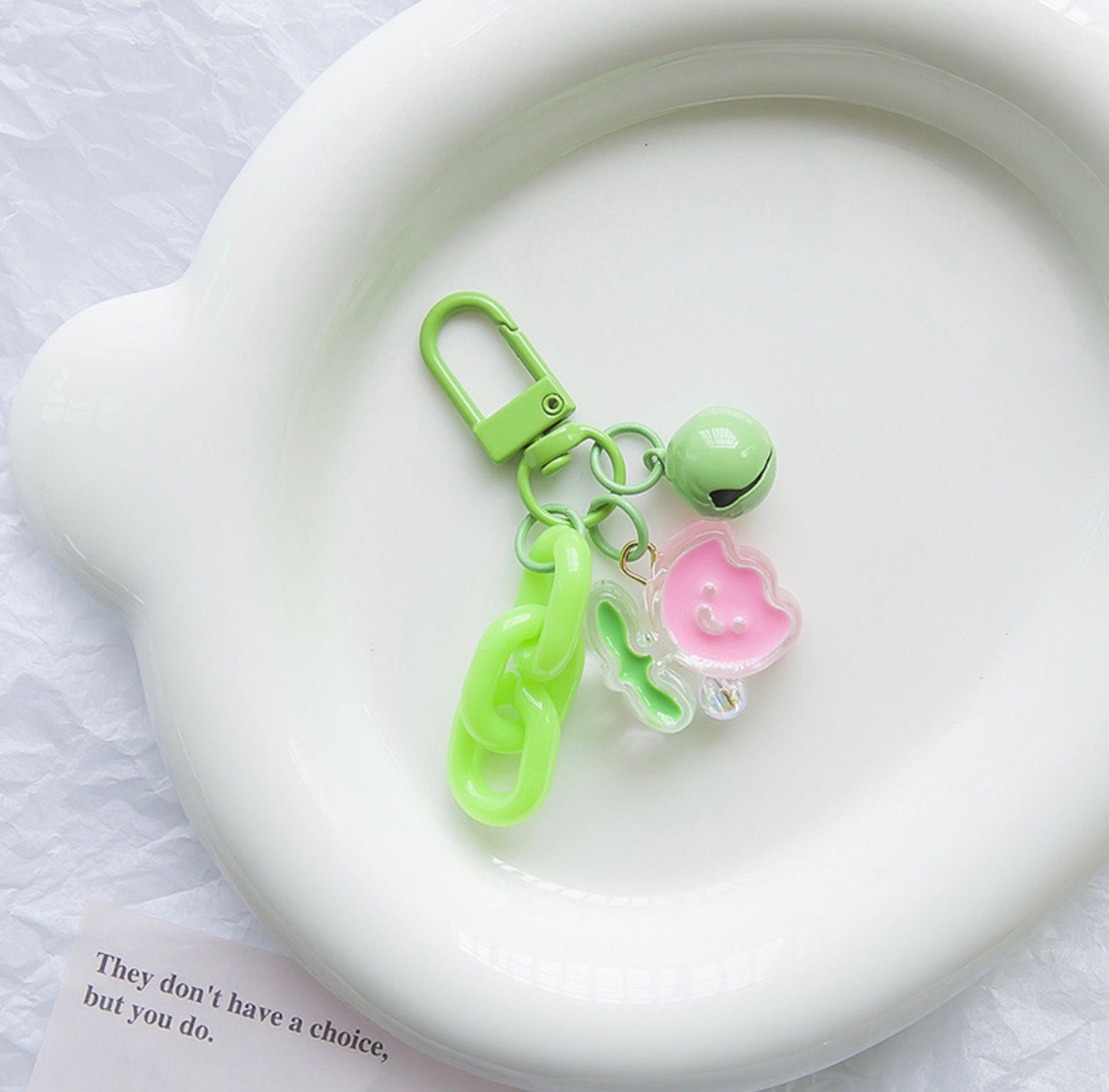Cute Acrylic Beads Acrylic Chain Link, Fruit Themed Keychain, Key ring