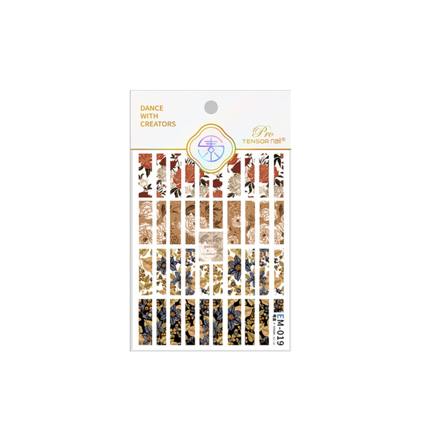 Metallic Floral Pattern Themed Nail Art Stickers