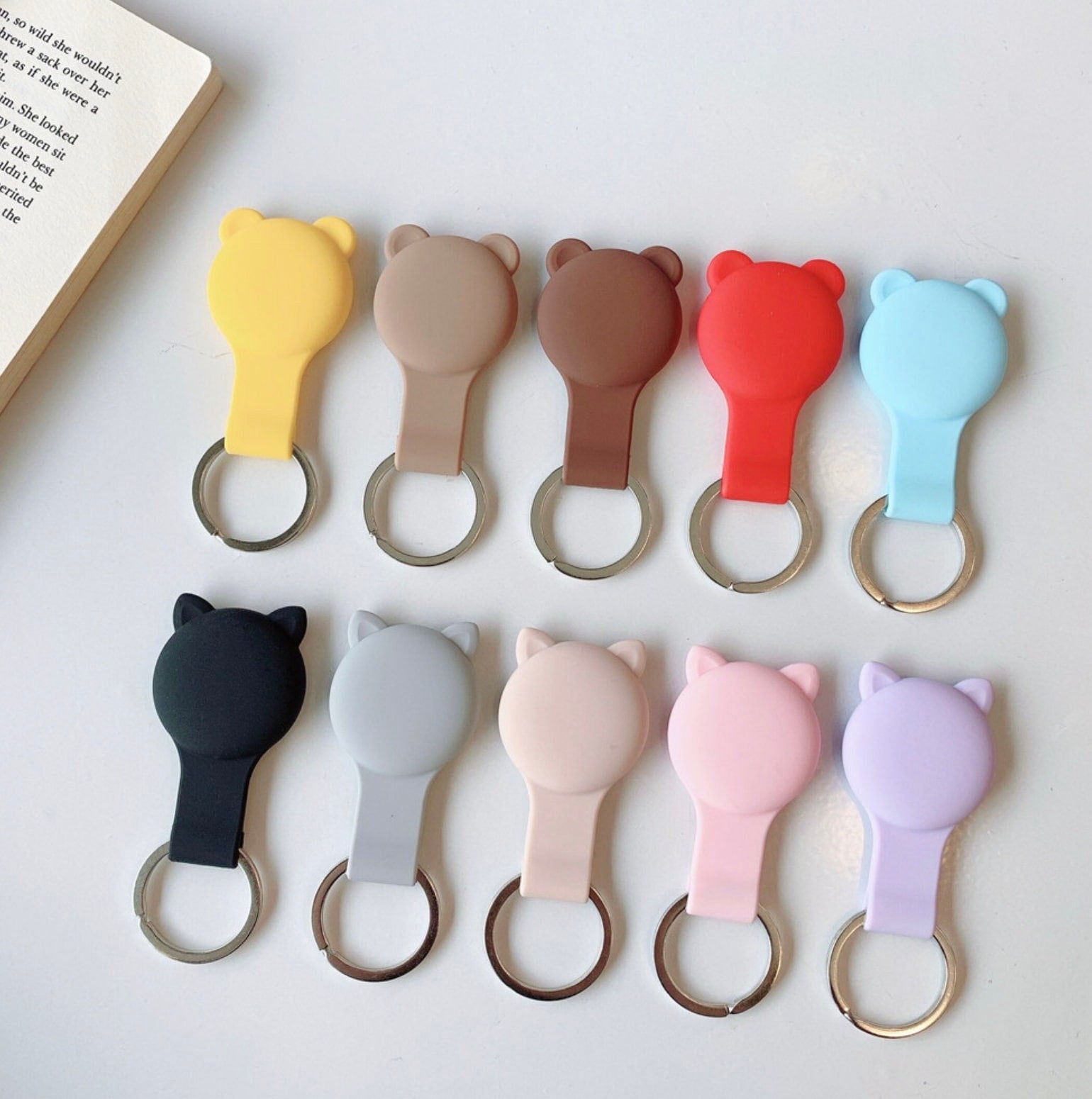 Cute Cat and Bear Themed Silicone AirTag Case