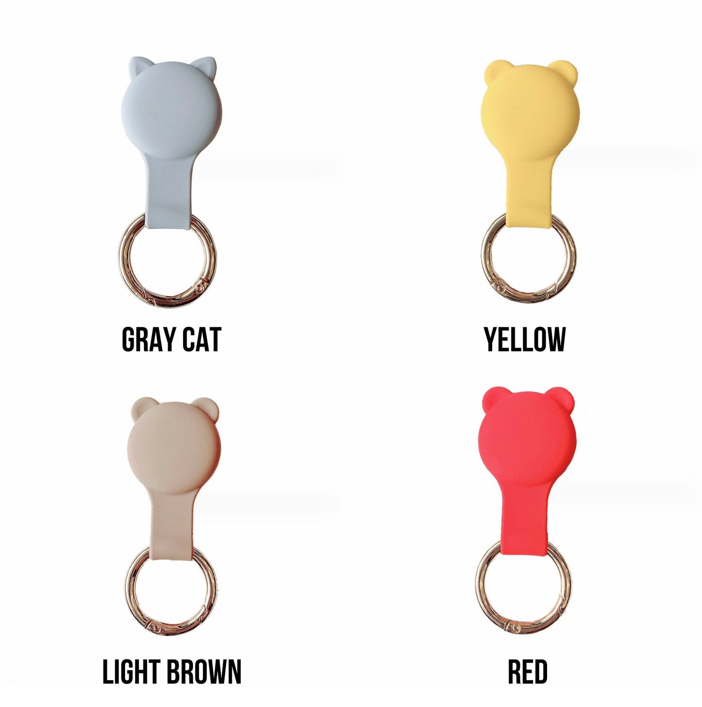 Cute Cat and Bear Themed Silicone AirTag Case