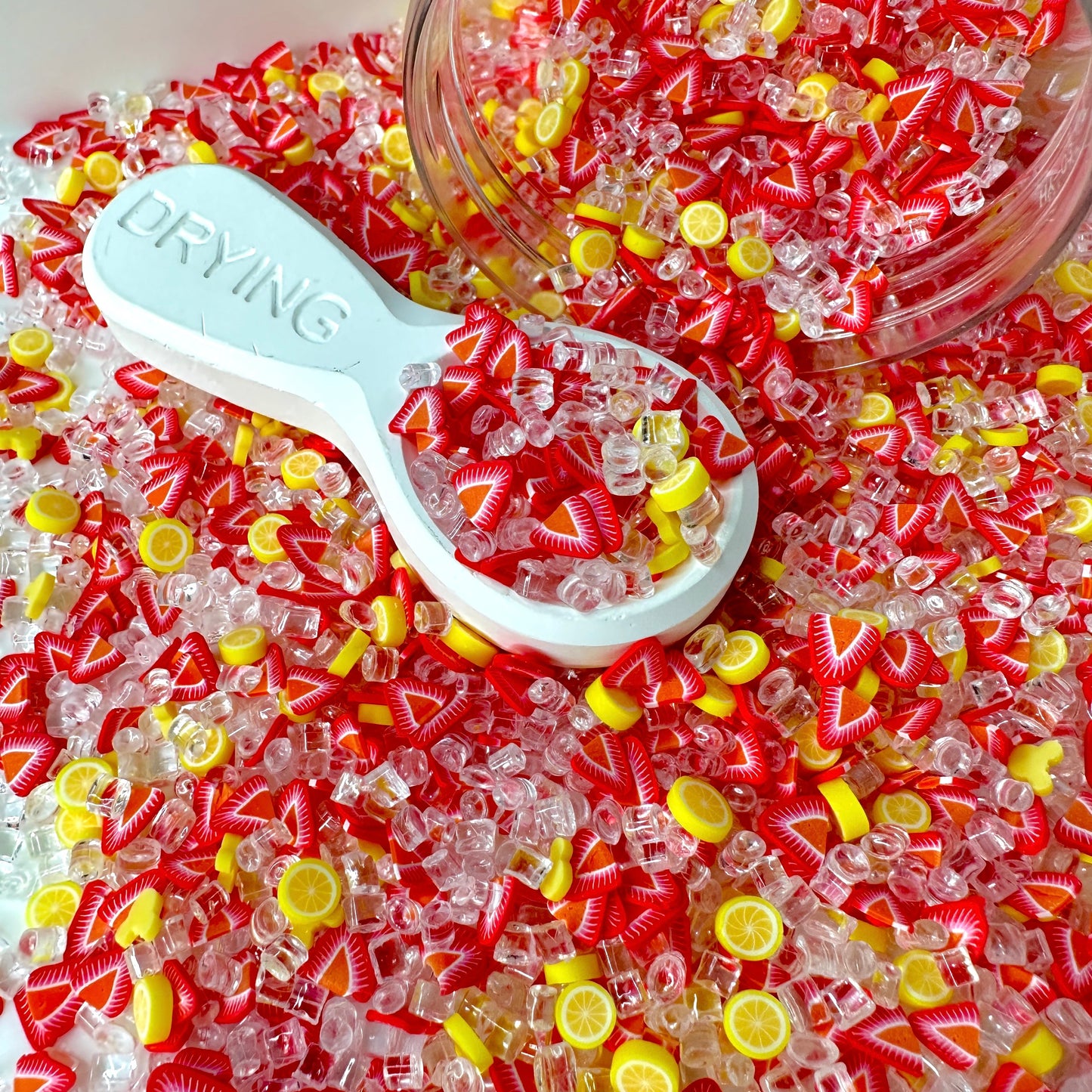 FAKE, Strawberry Lemonade Polymer Clay Sprinkle Mix (NOT EDIBLE) D2-04
