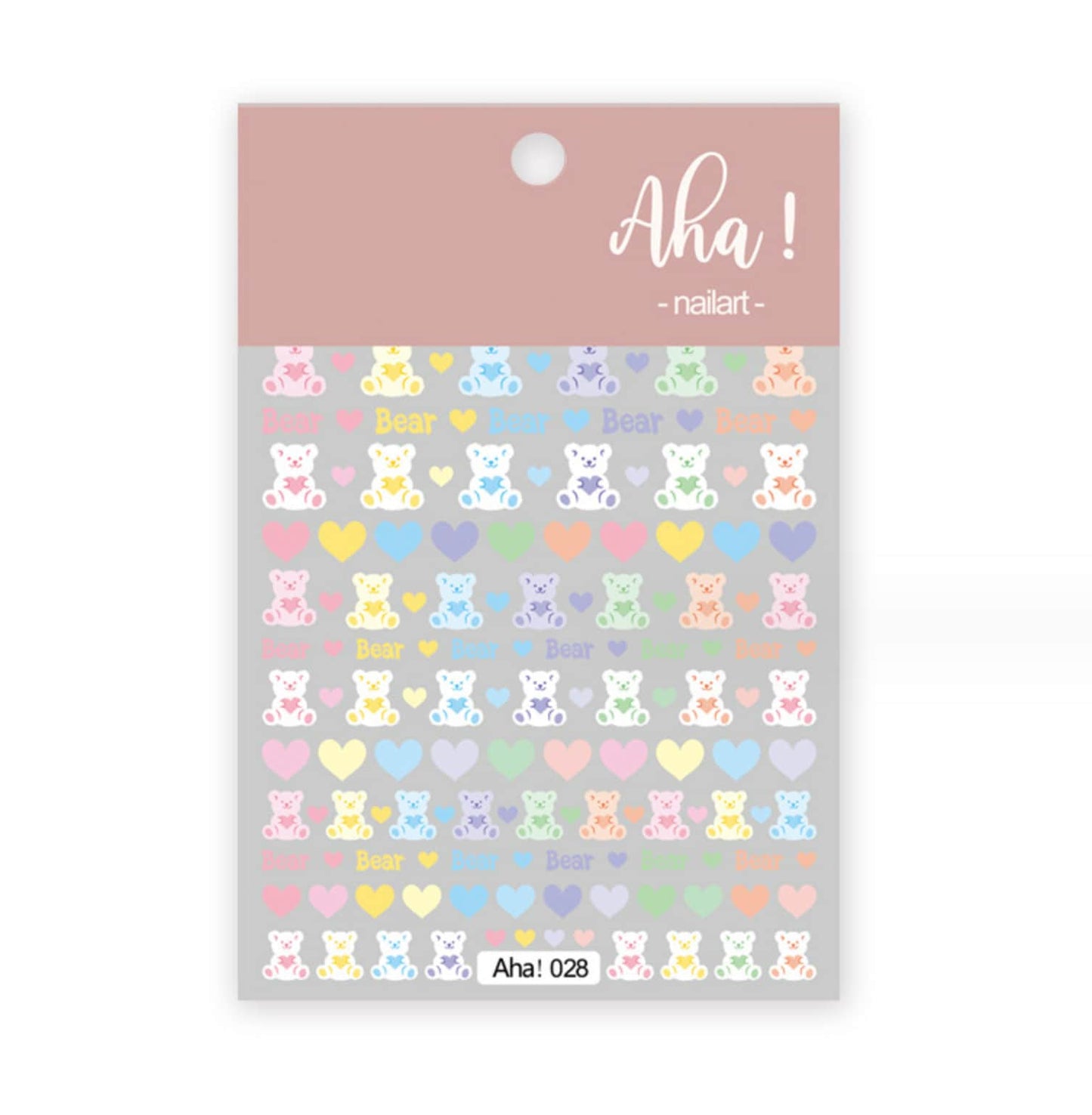 Brown Bear or Rainbow Bear, Animal Themed Nail Art Stickers