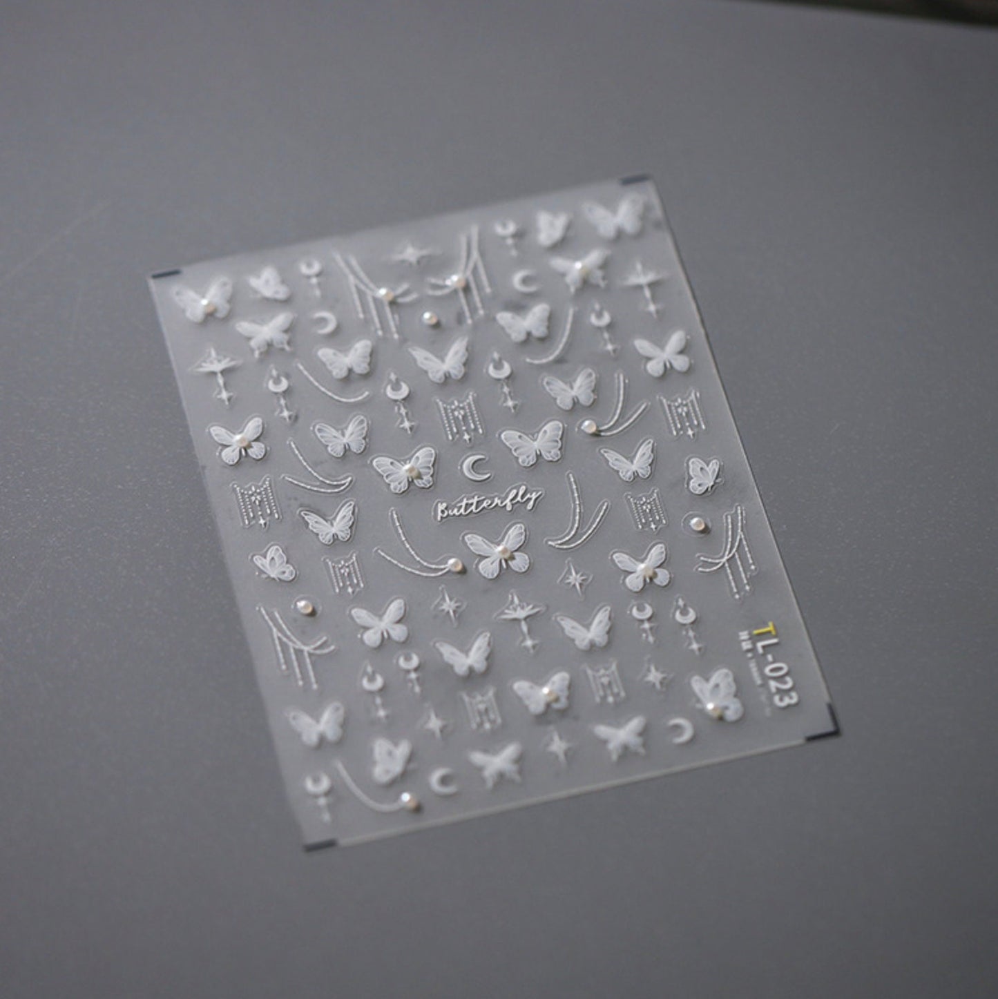 Dreamy Butterfly with Pearl Themed Nail Art Stickers