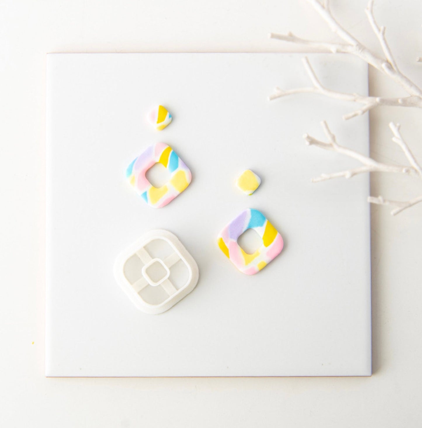 Rounded Square Cutout Shape Polymer Clay Cutter (30mm x 30mm)